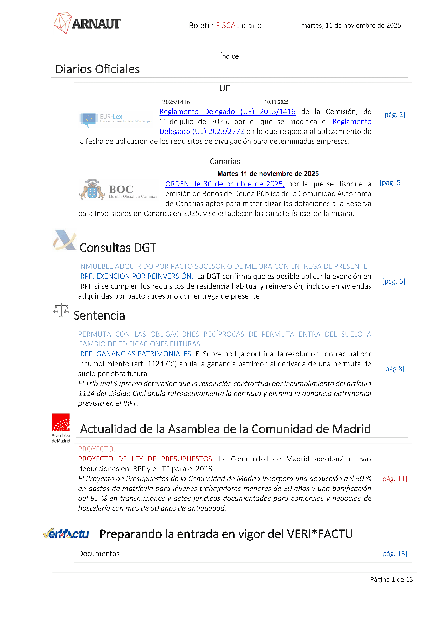 Boletín fiscal 11/11/2025