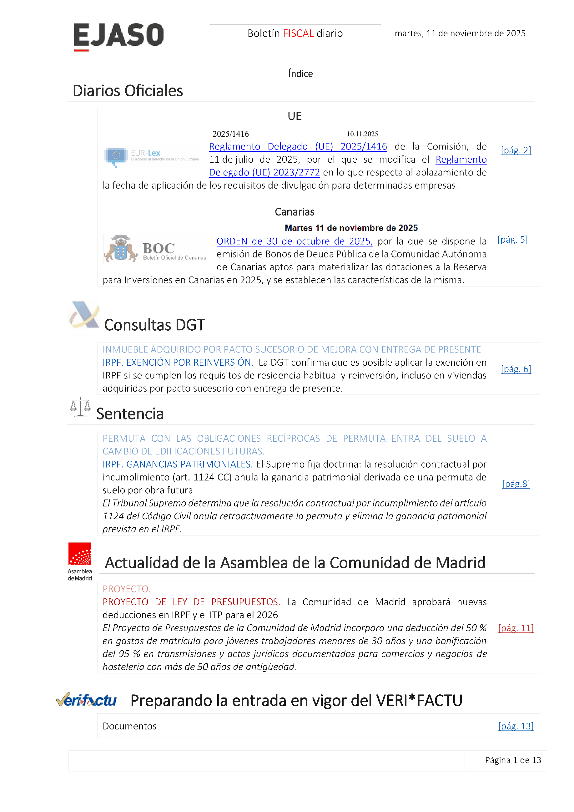 Boletín fiscal 11/11/2025