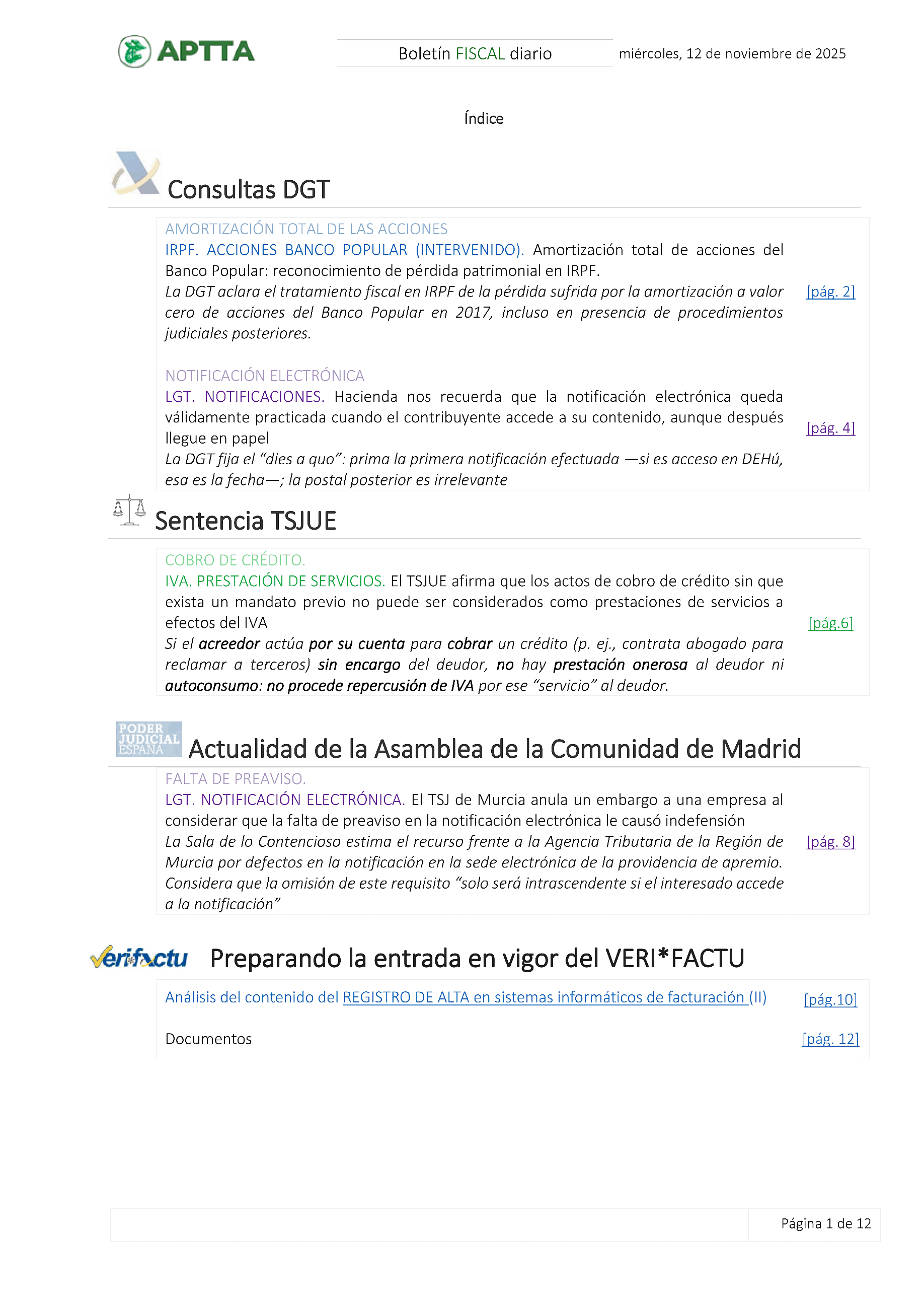 Boletín fiscal 12/11/2025