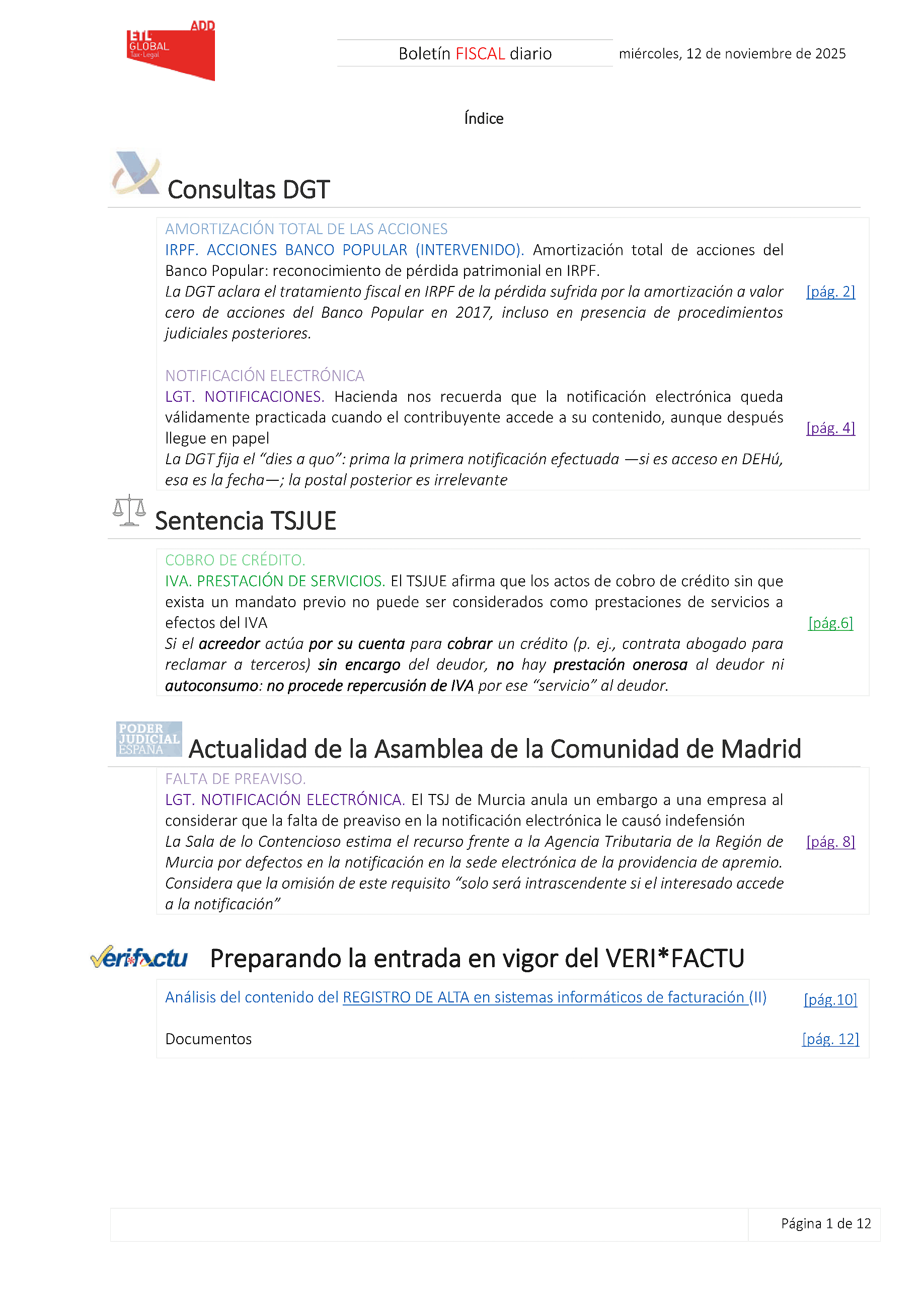 Boletín fiscal 12/11/2025