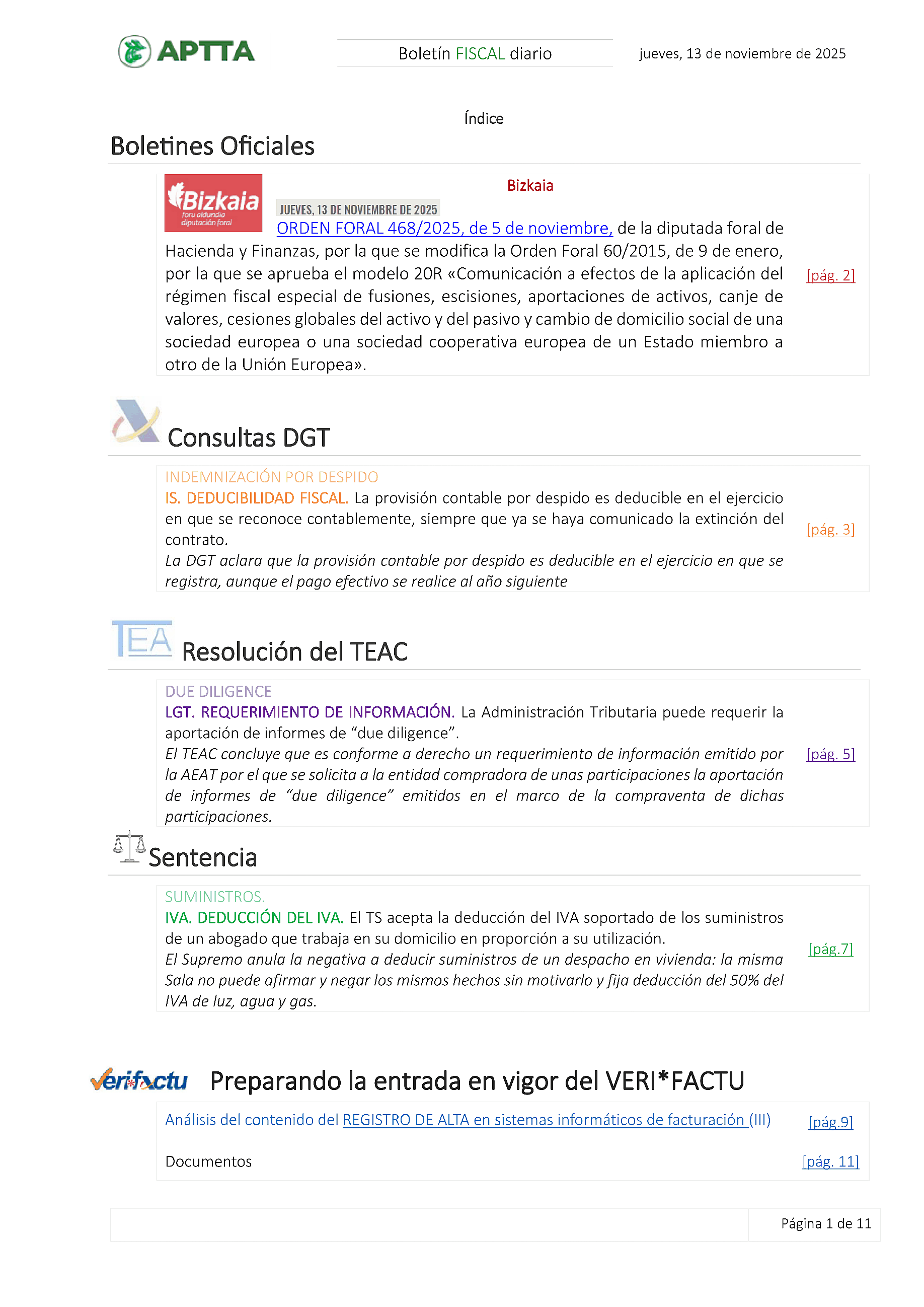 Boletín fiscal 13/11/2025