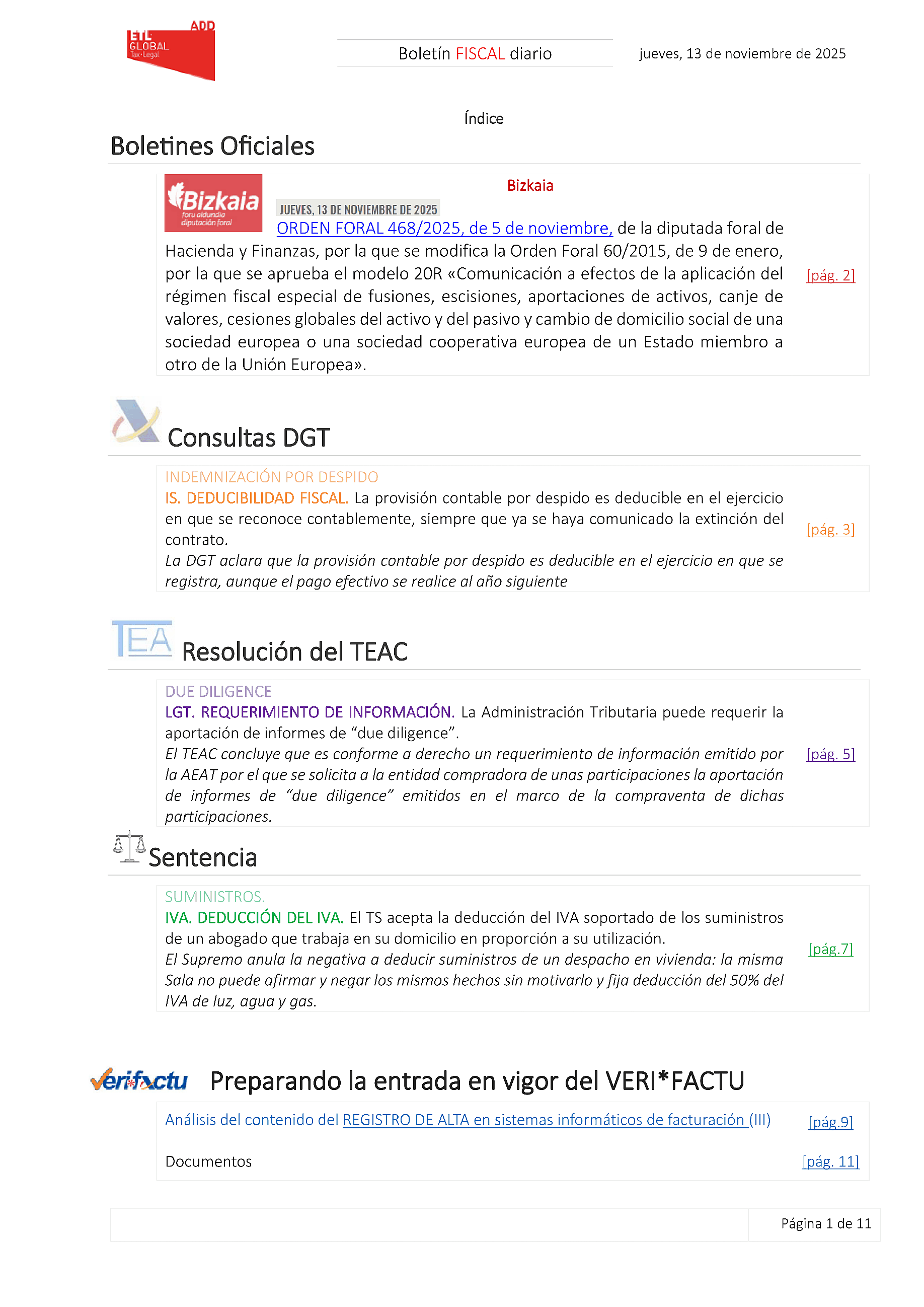 Boletín fiscal 13/11/2025