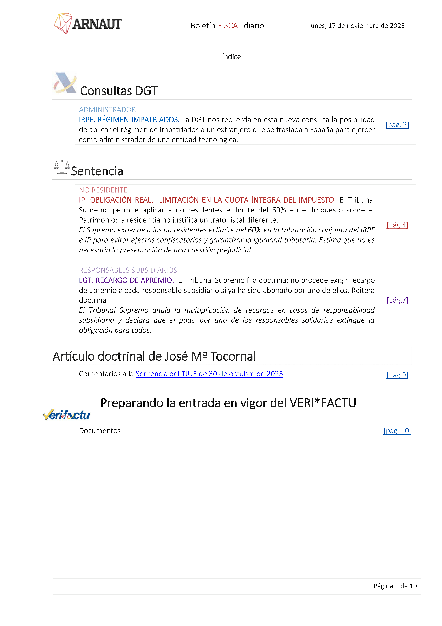 Boletín fiscal 17/11/2025