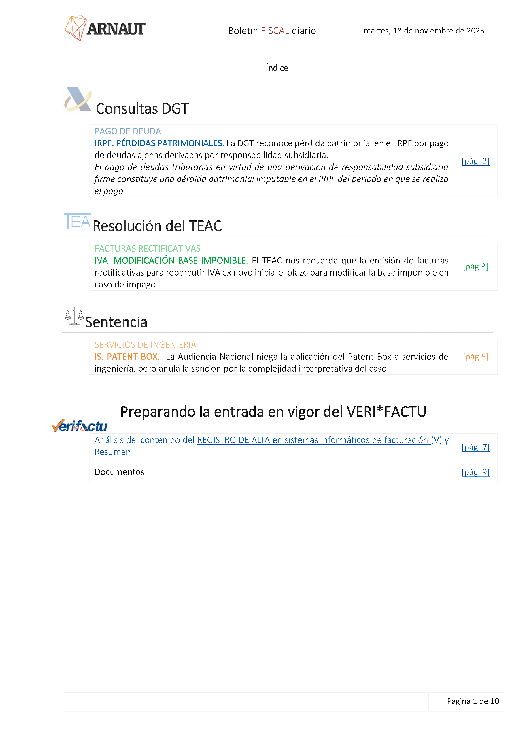 Boletín fiscal 18/11/2025
