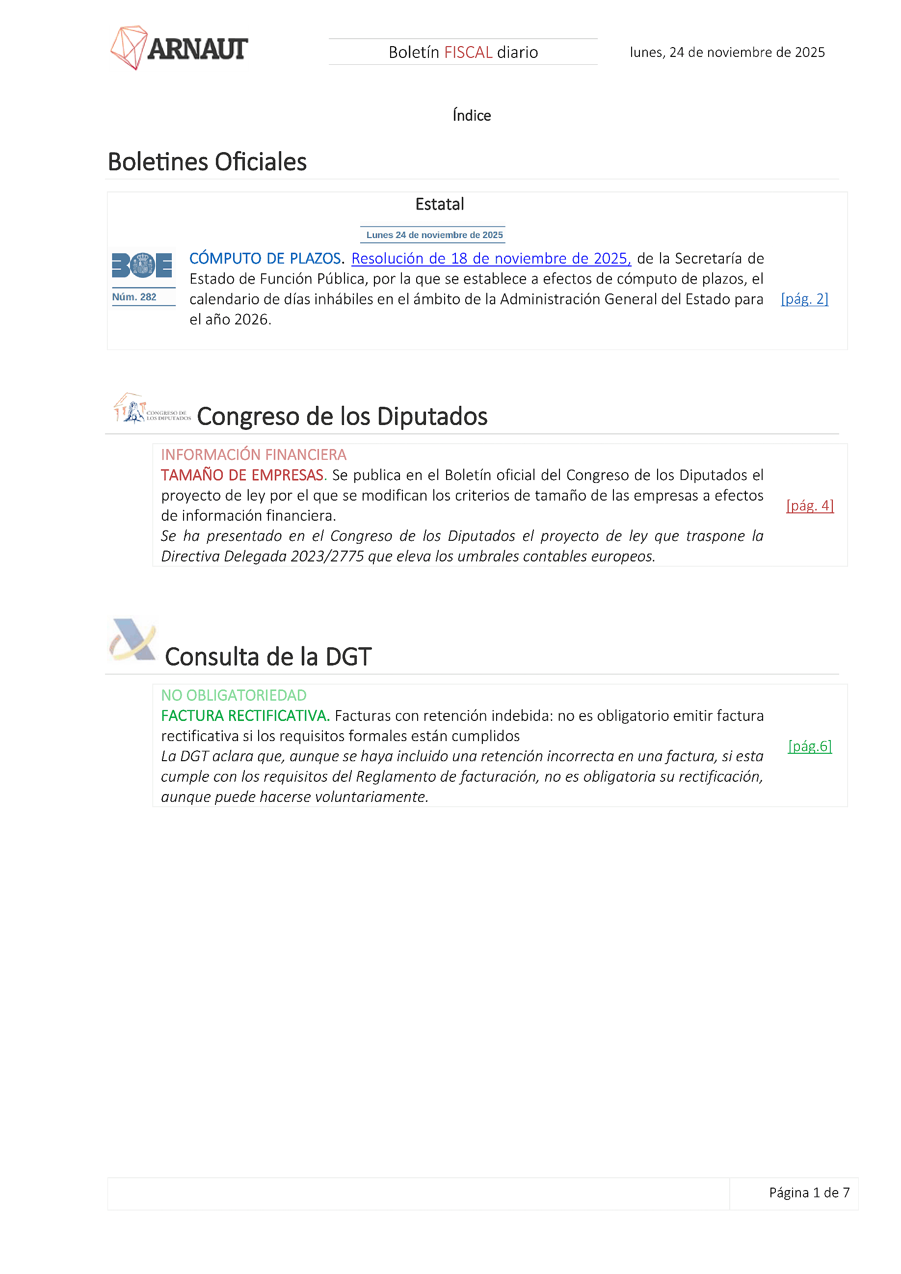 Boletín fiscal 24/11/2025