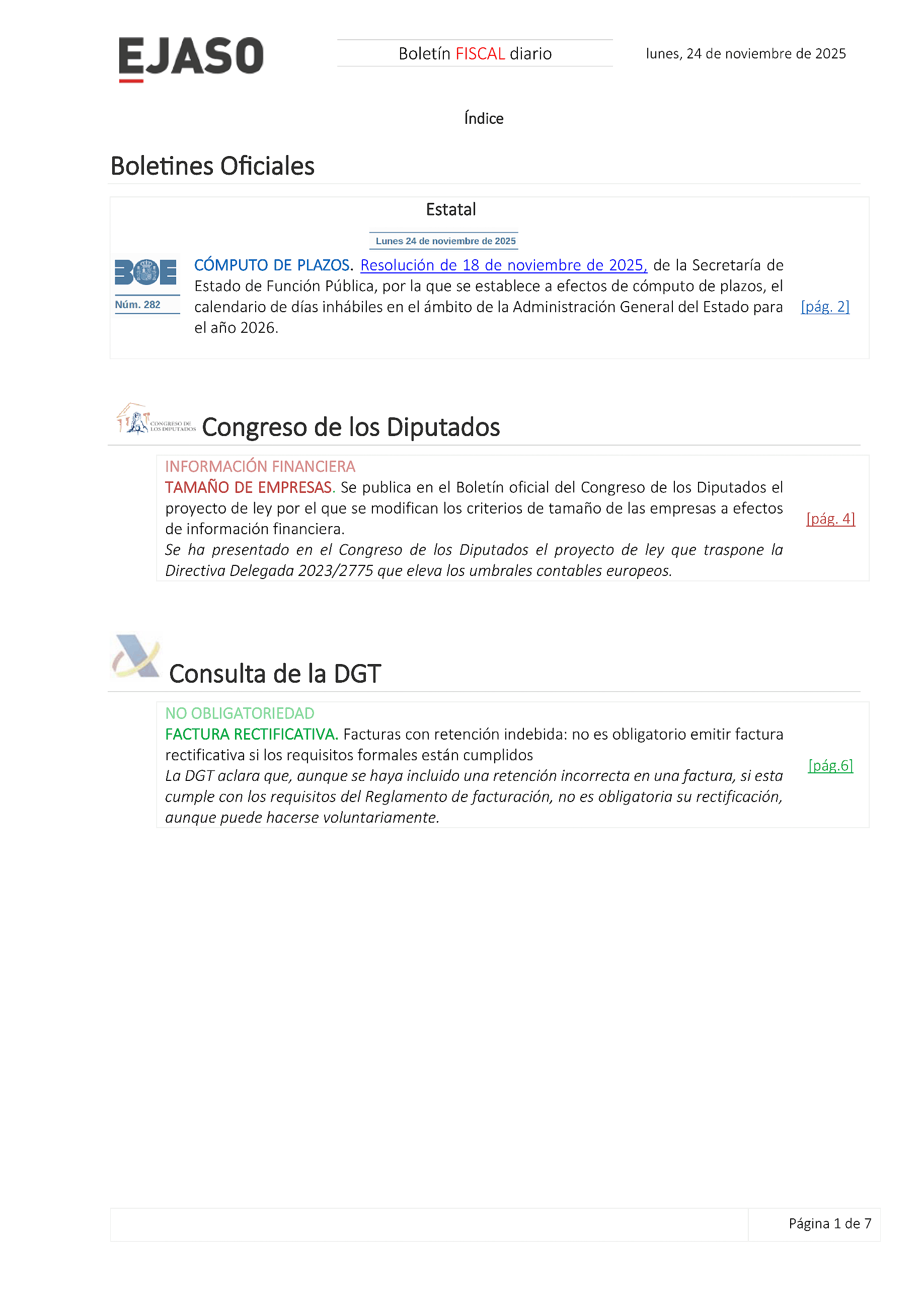 Boletín fiscal 24/11/2025