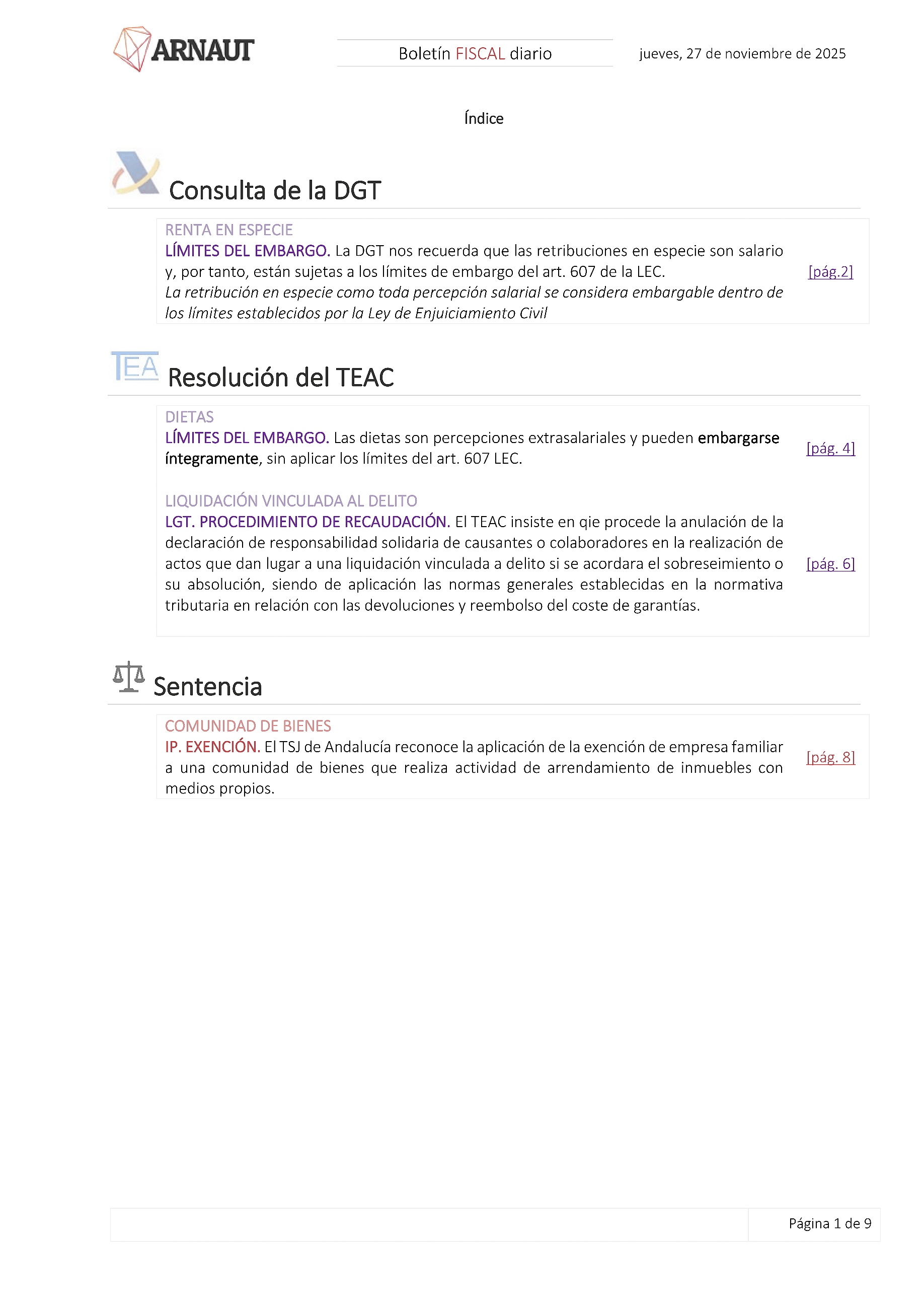 Boletín fiscal 27/11/2025