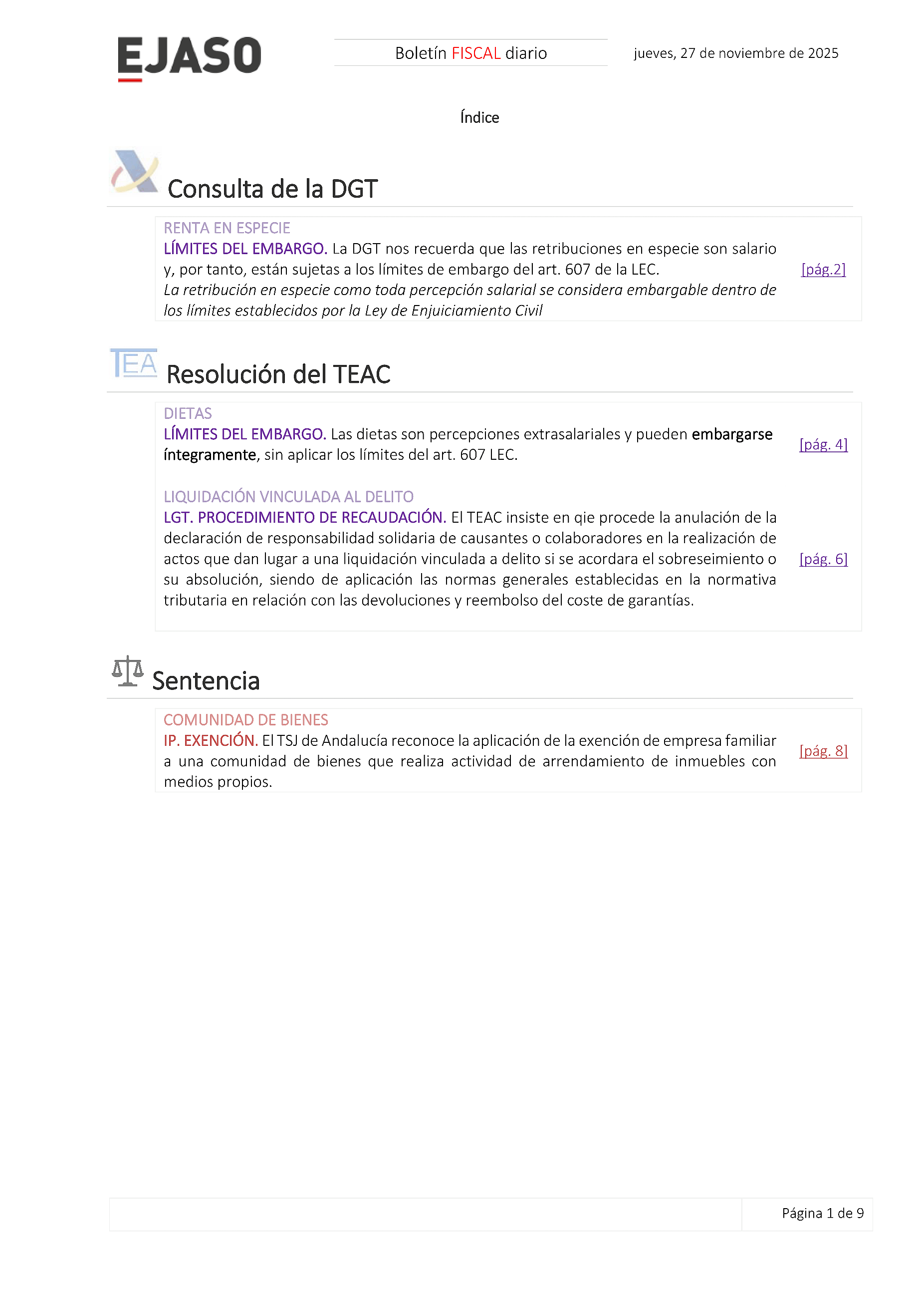 Boletín fiscal 27/11/2025