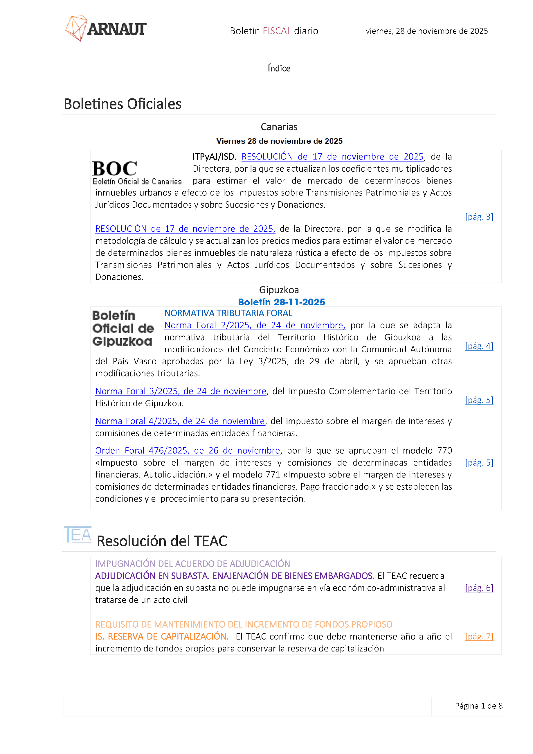 Boletín fiscal 28/11/2025