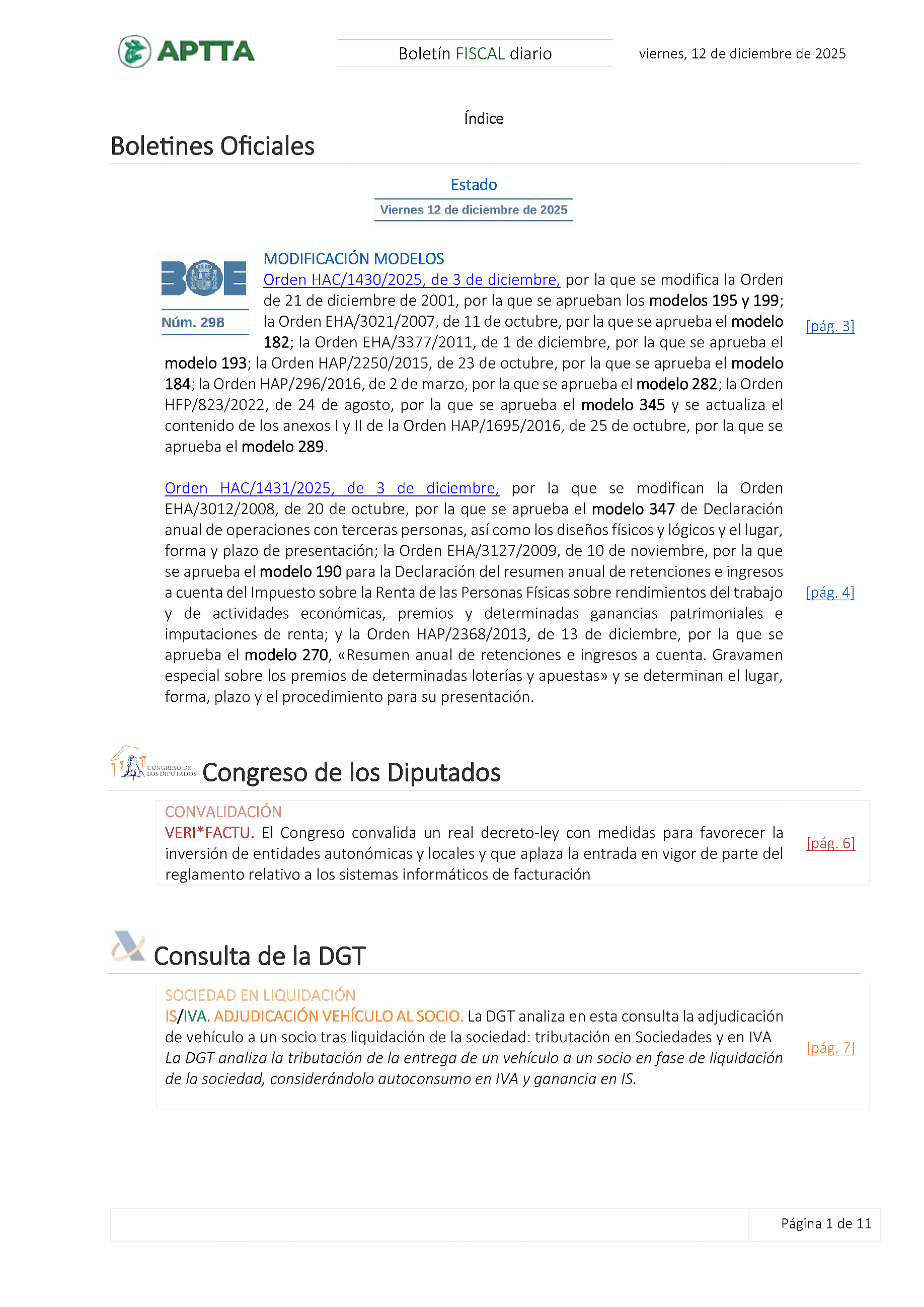 Boletín fiscal 12/12/2025
