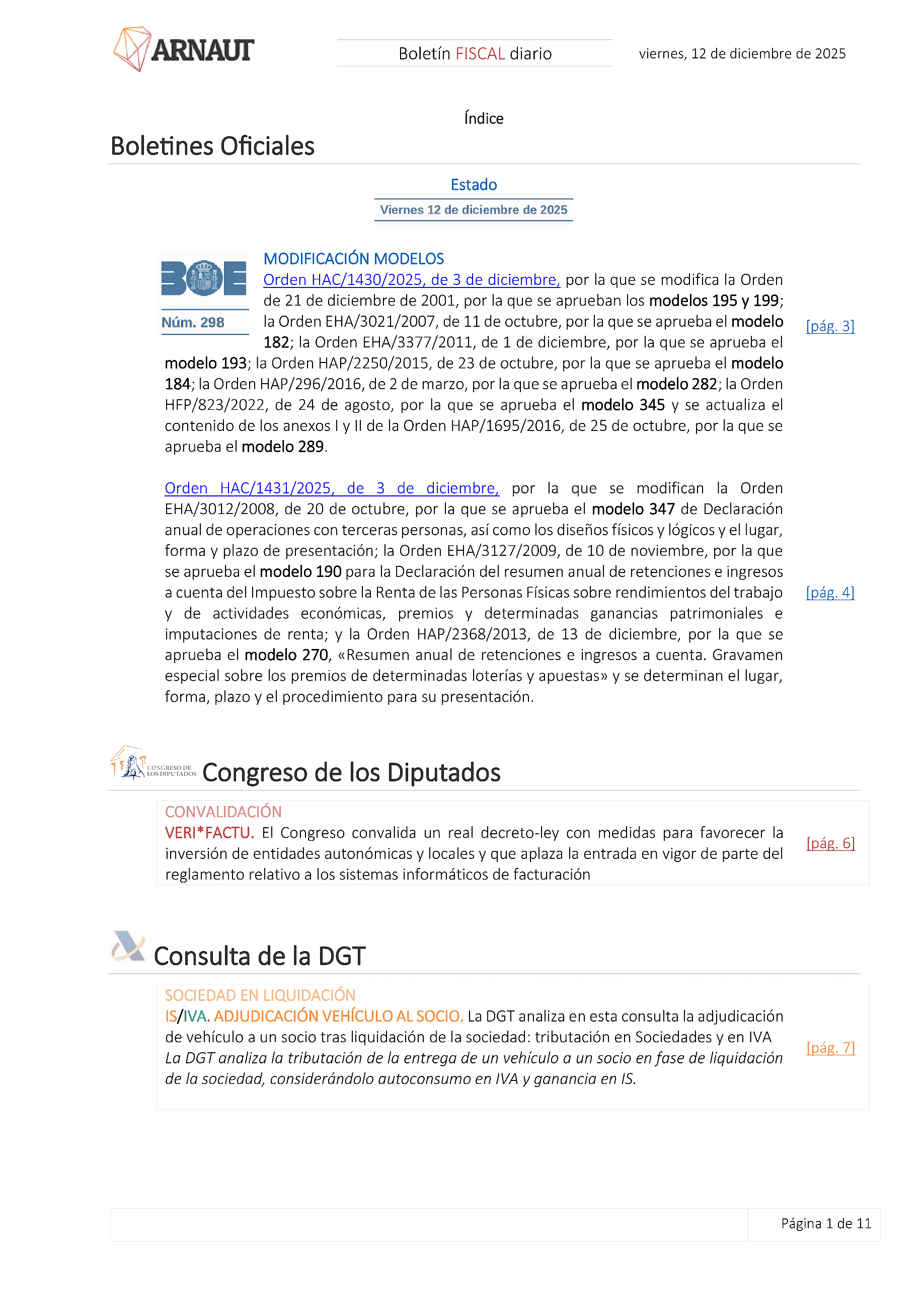 Boletín fiscal 12/12/2025