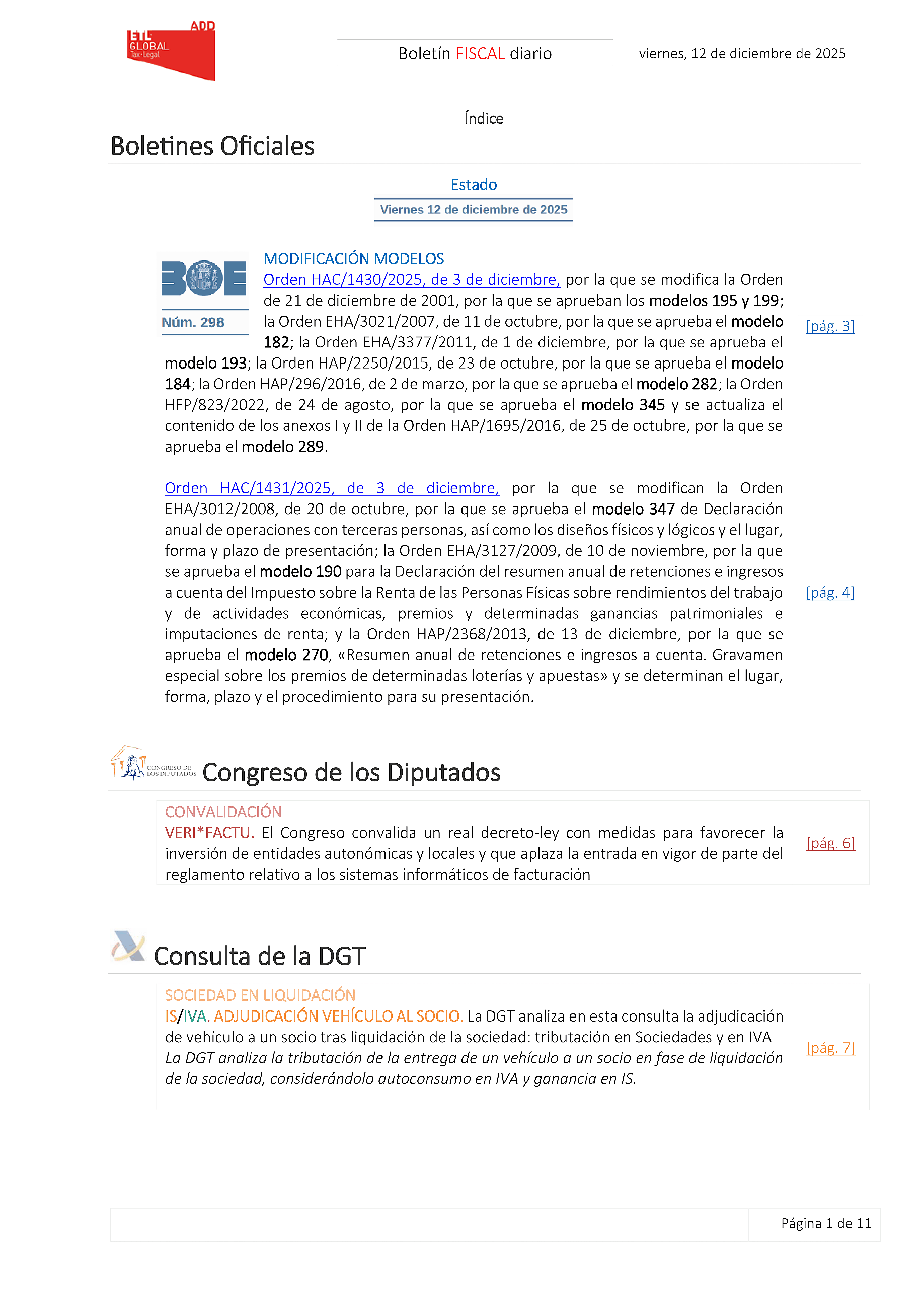 Boletín fiscal 12/12/2025