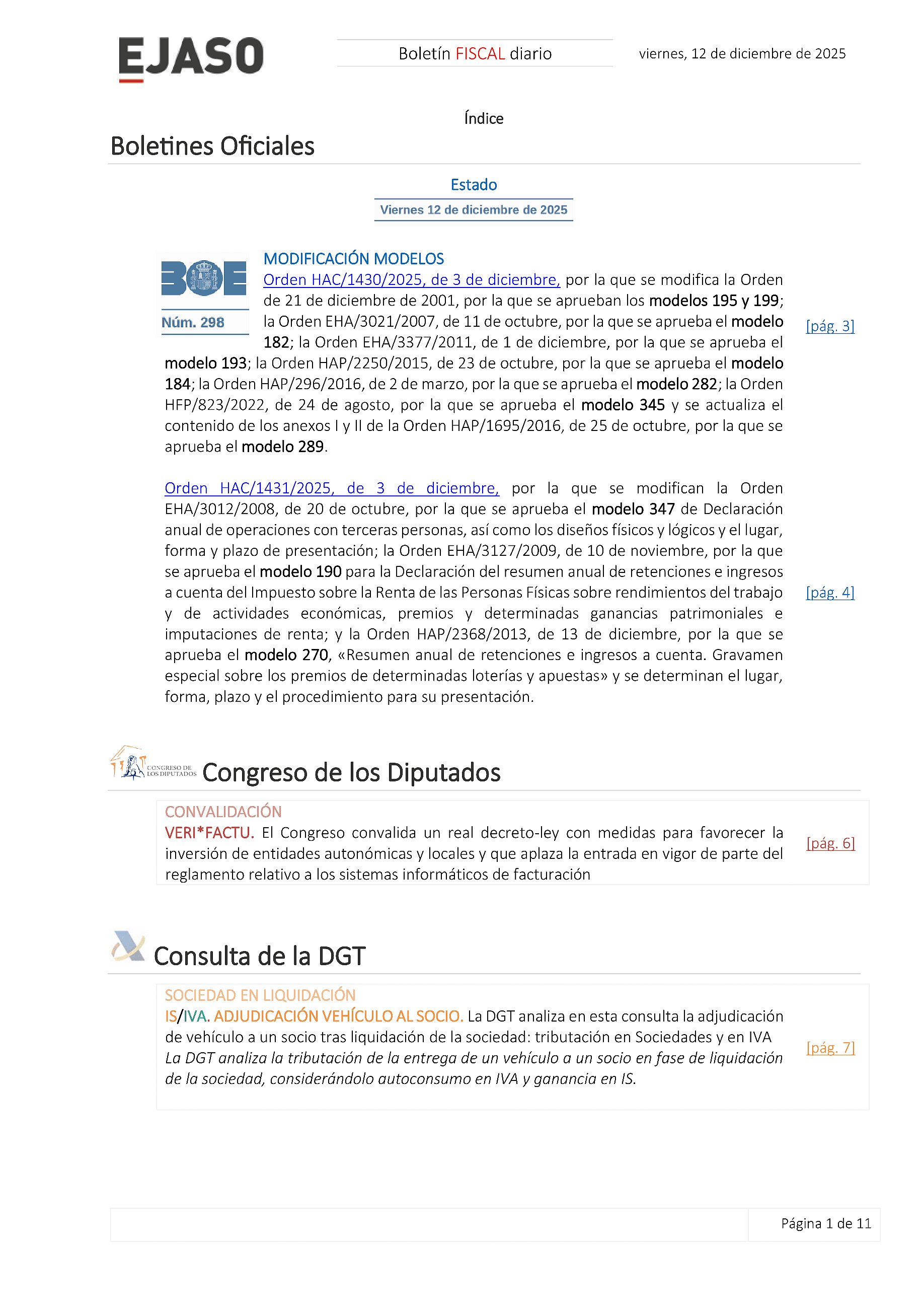 Boletín fiscal 12/12/2025