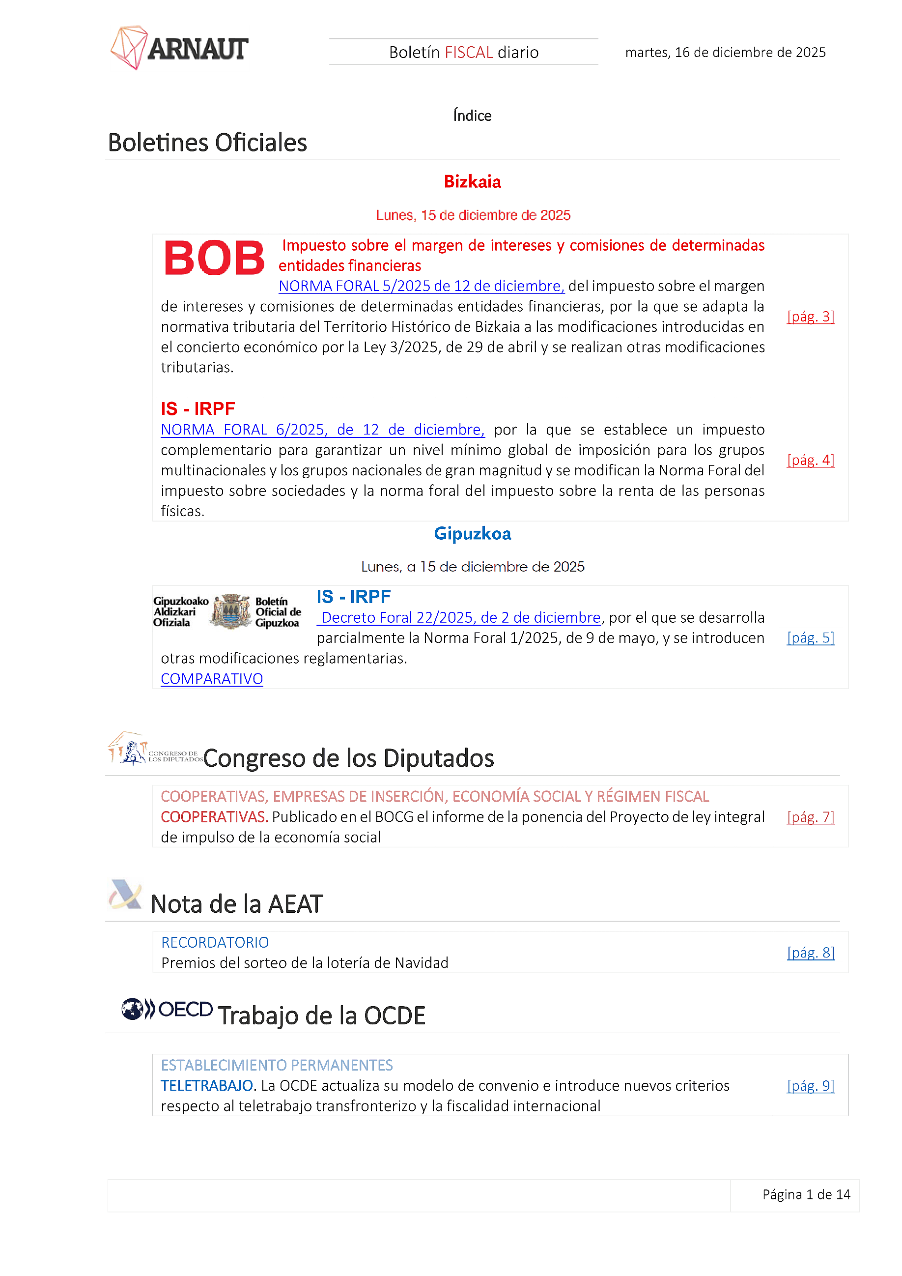 Boletín fiscal 16/12/2025