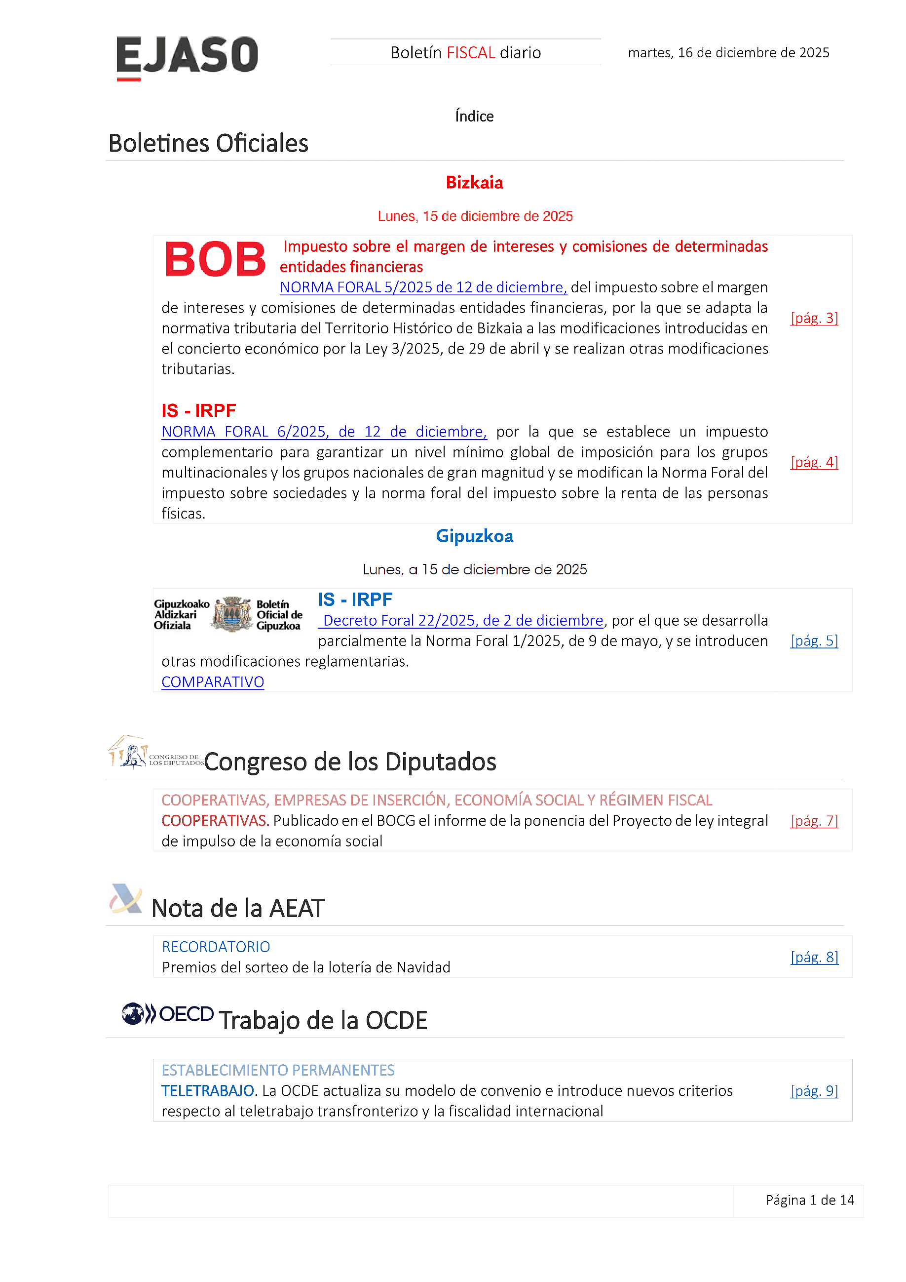 Boletín fiscal 16/12/2025