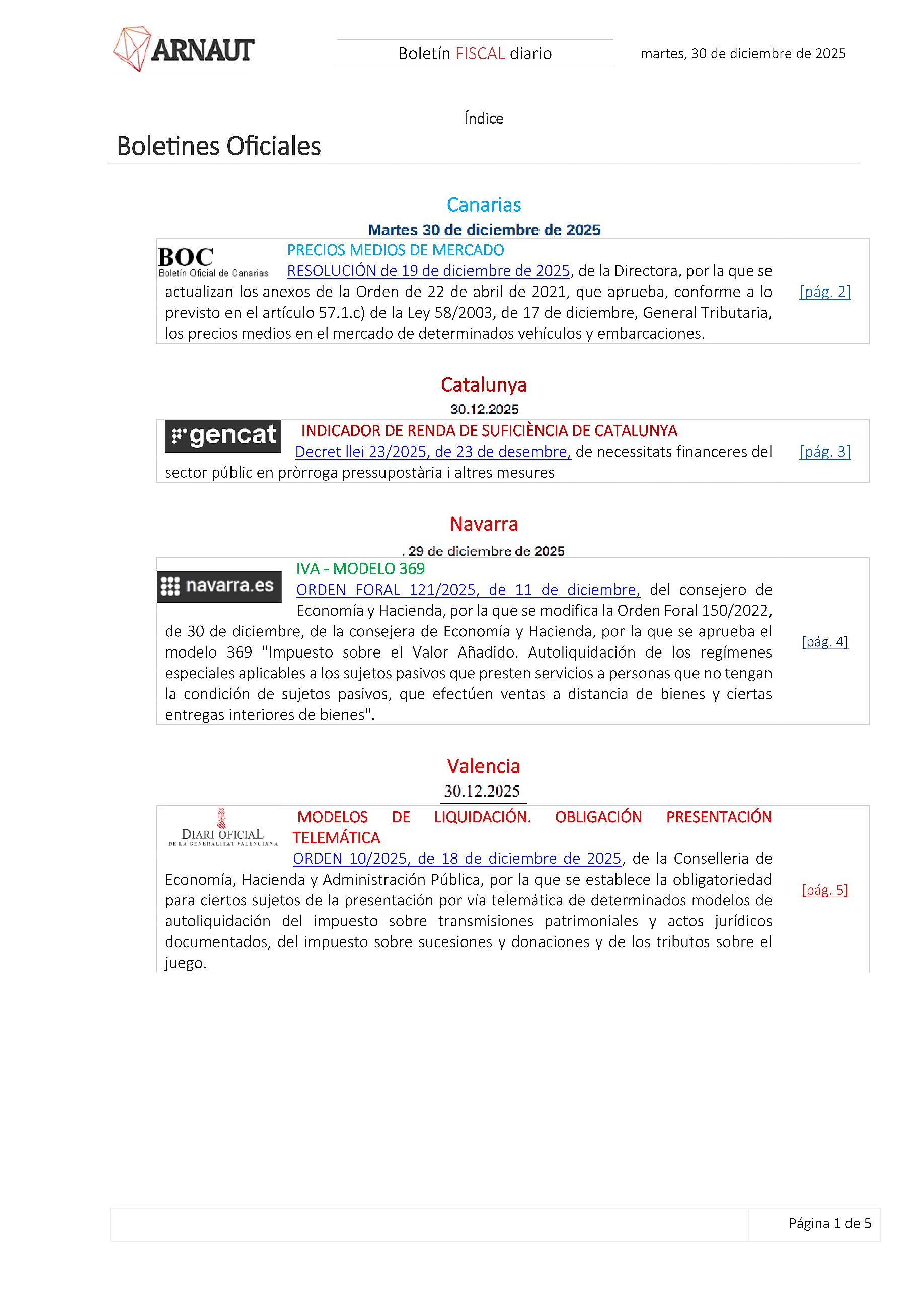 Boletín fiscal 30/12/2025