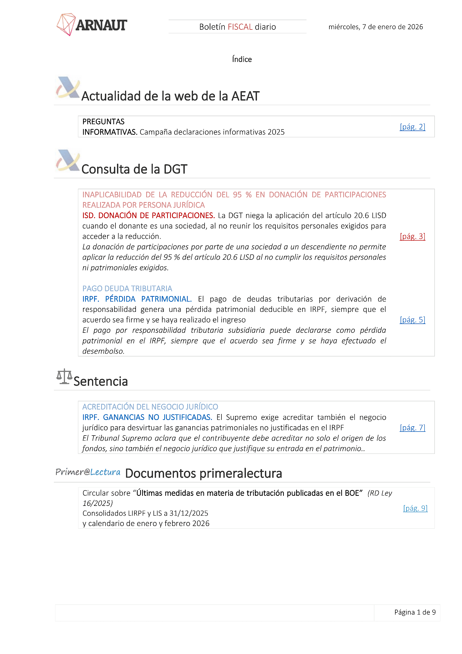 Boletín fiscal 07/01/2026