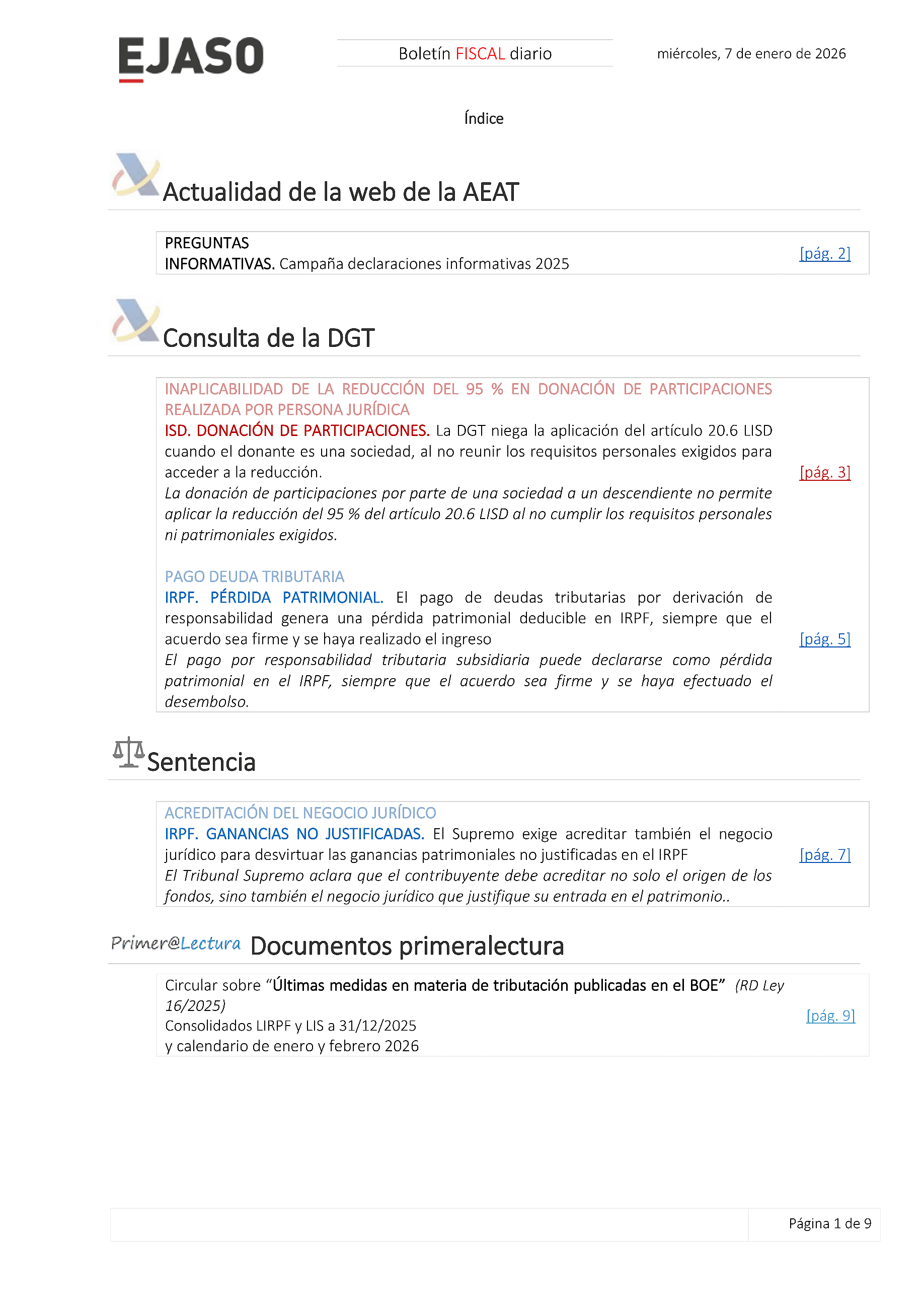 Boletín fiscal 07/01/2026
