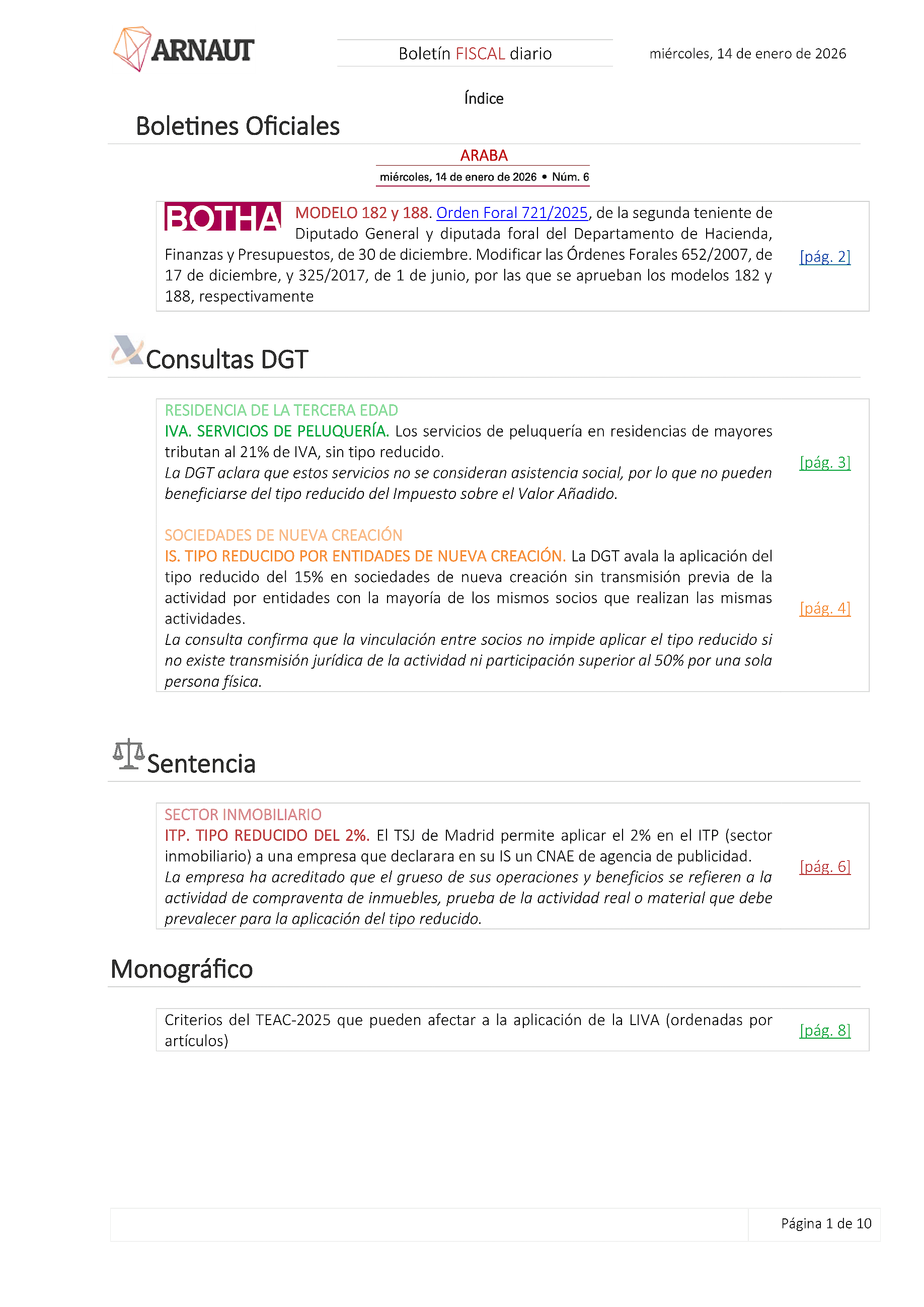 Boletín fiscal 14/01/2026