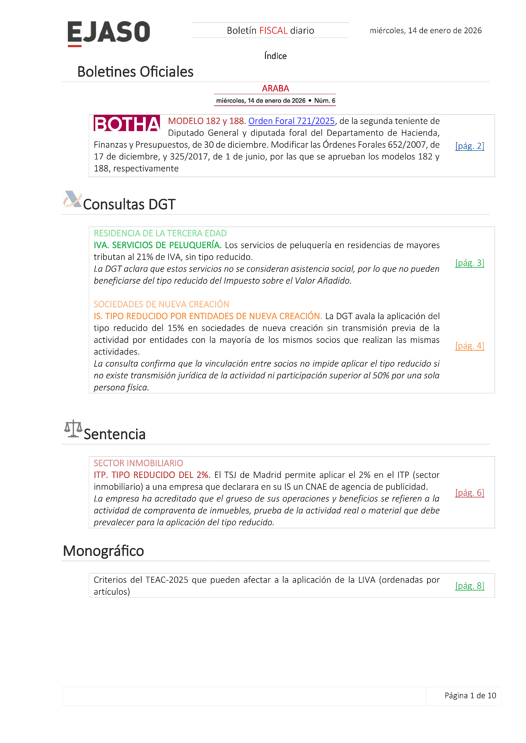 Boletín fiscal 14/01/2026