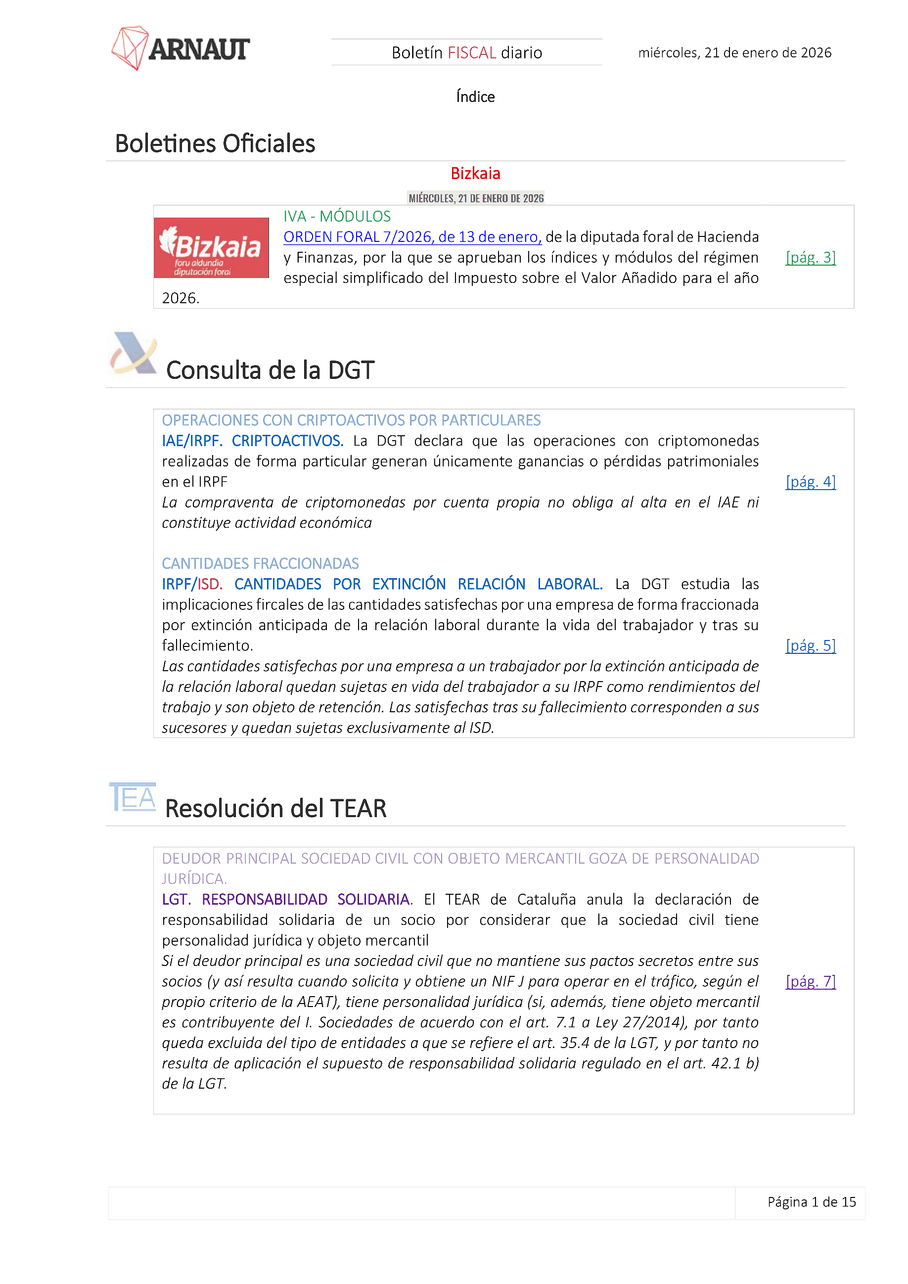 Boletín fiscal 21/01/2026