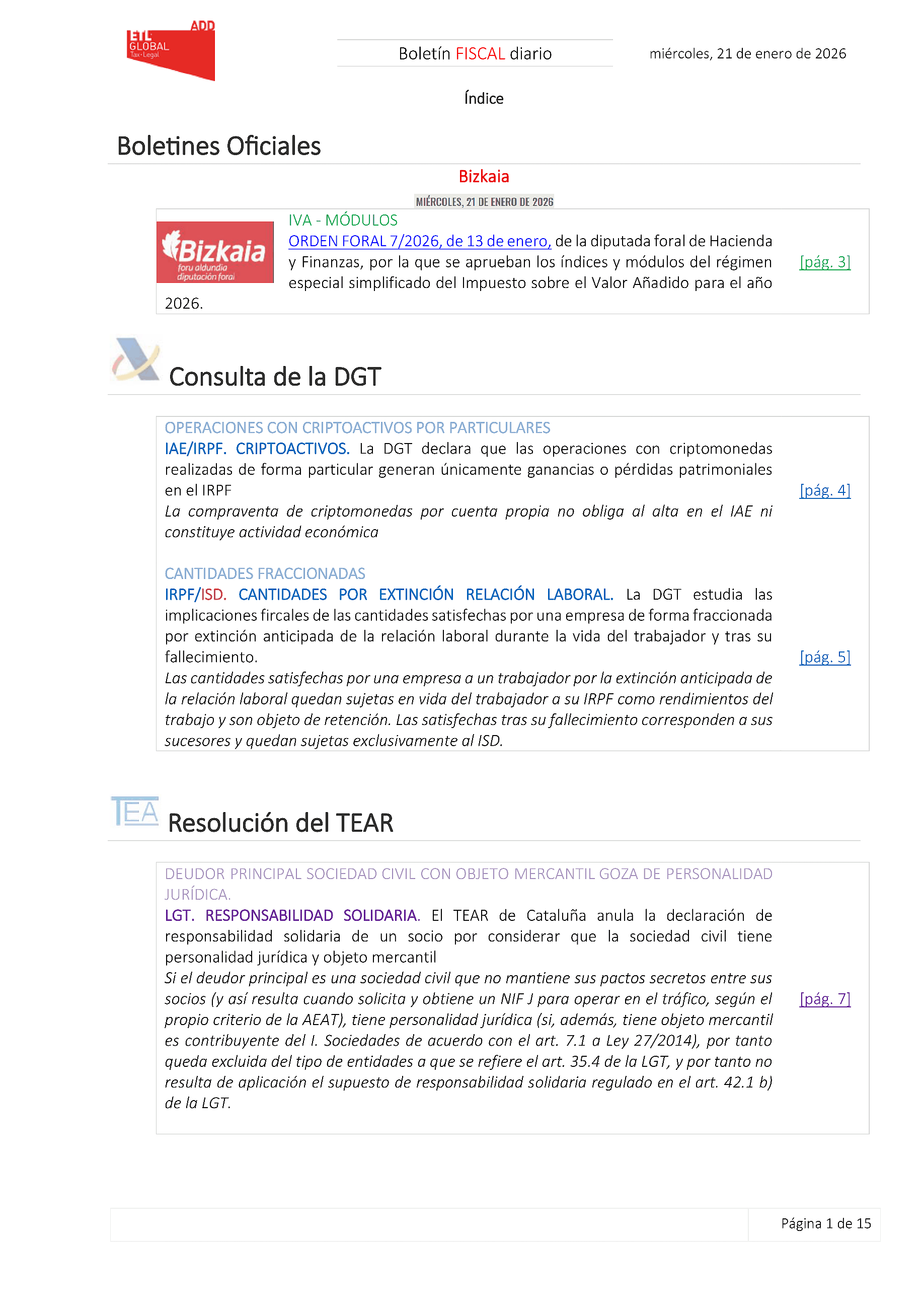 Boletín fiscal 21/01/2026