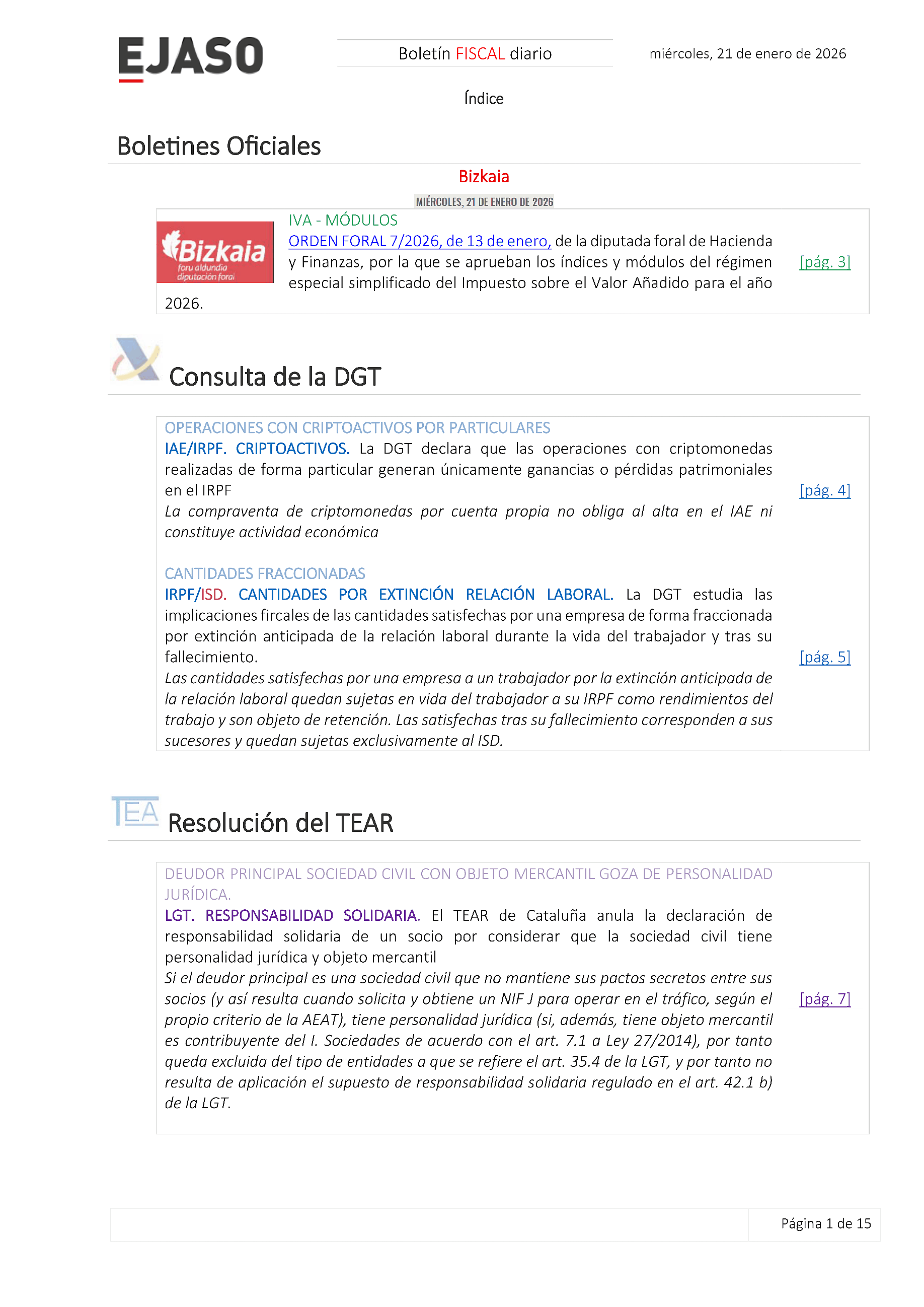 Boletín fiscal 21/01/2026