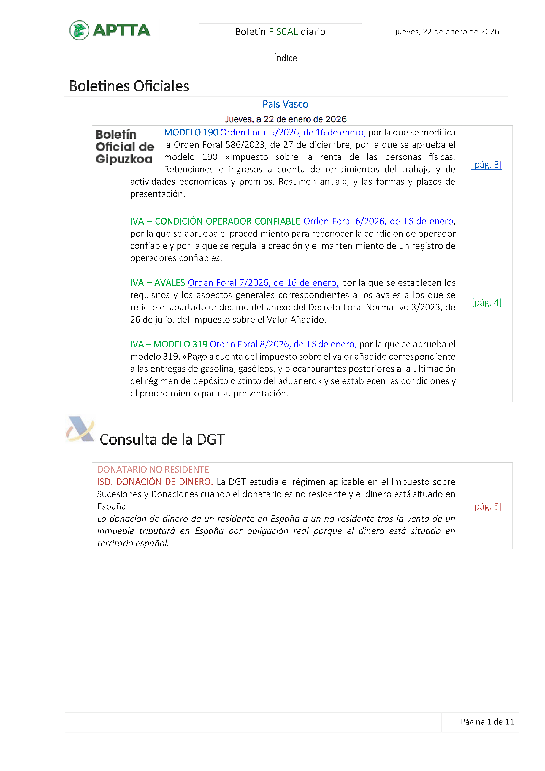 Boletín fiscal 22/01/2026