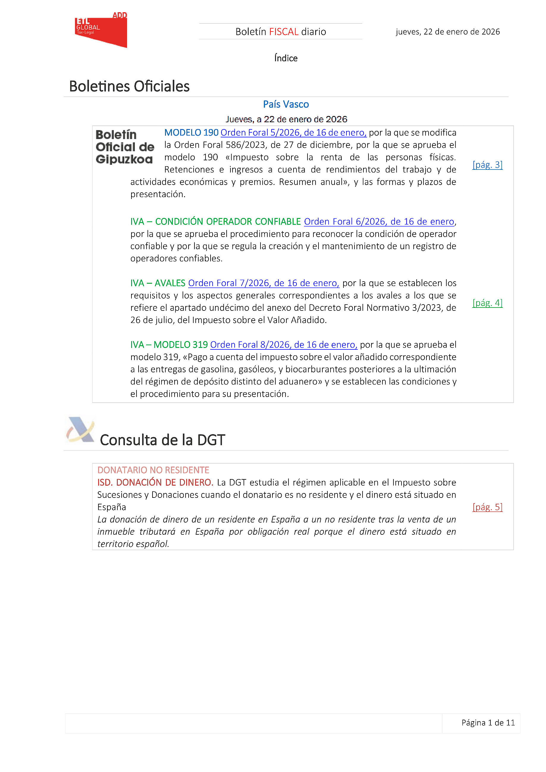 Boletín fiscal 22/01/2026
