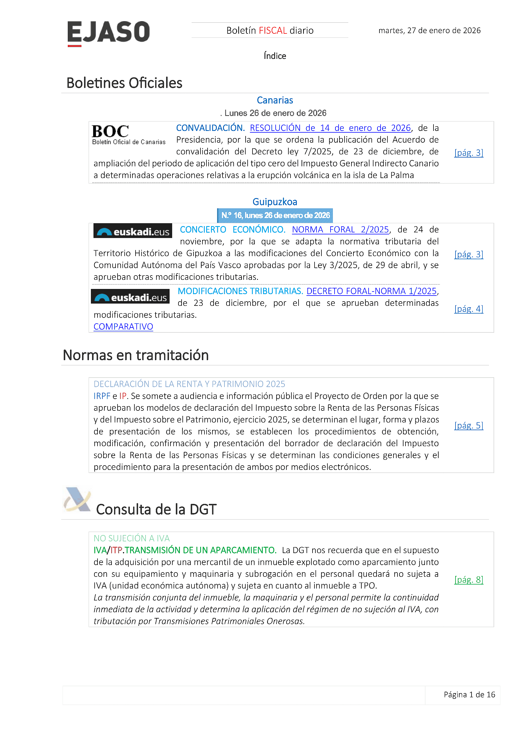 Boletín fiscal 27/01/2026