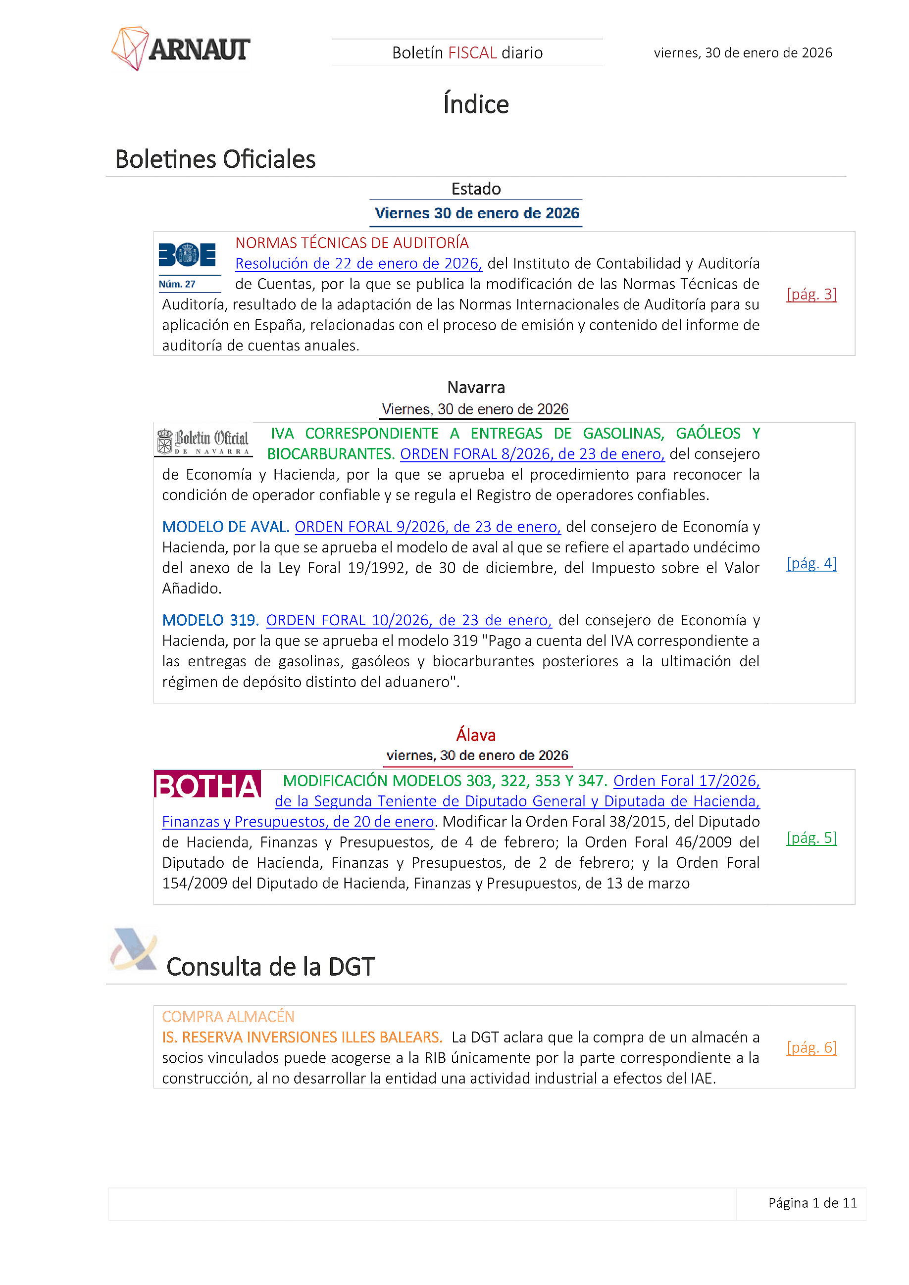 Boletín fiscal 30/01/2026