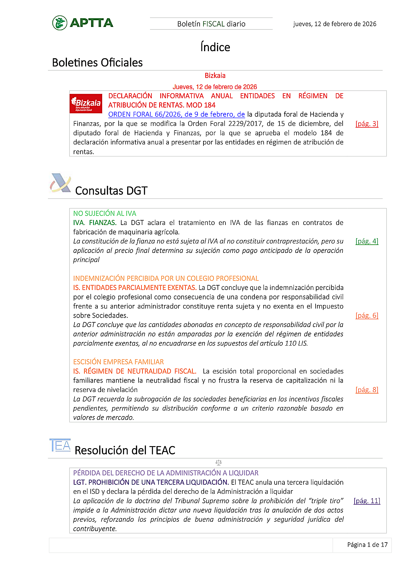 Boletín fiscal 12/02/2026