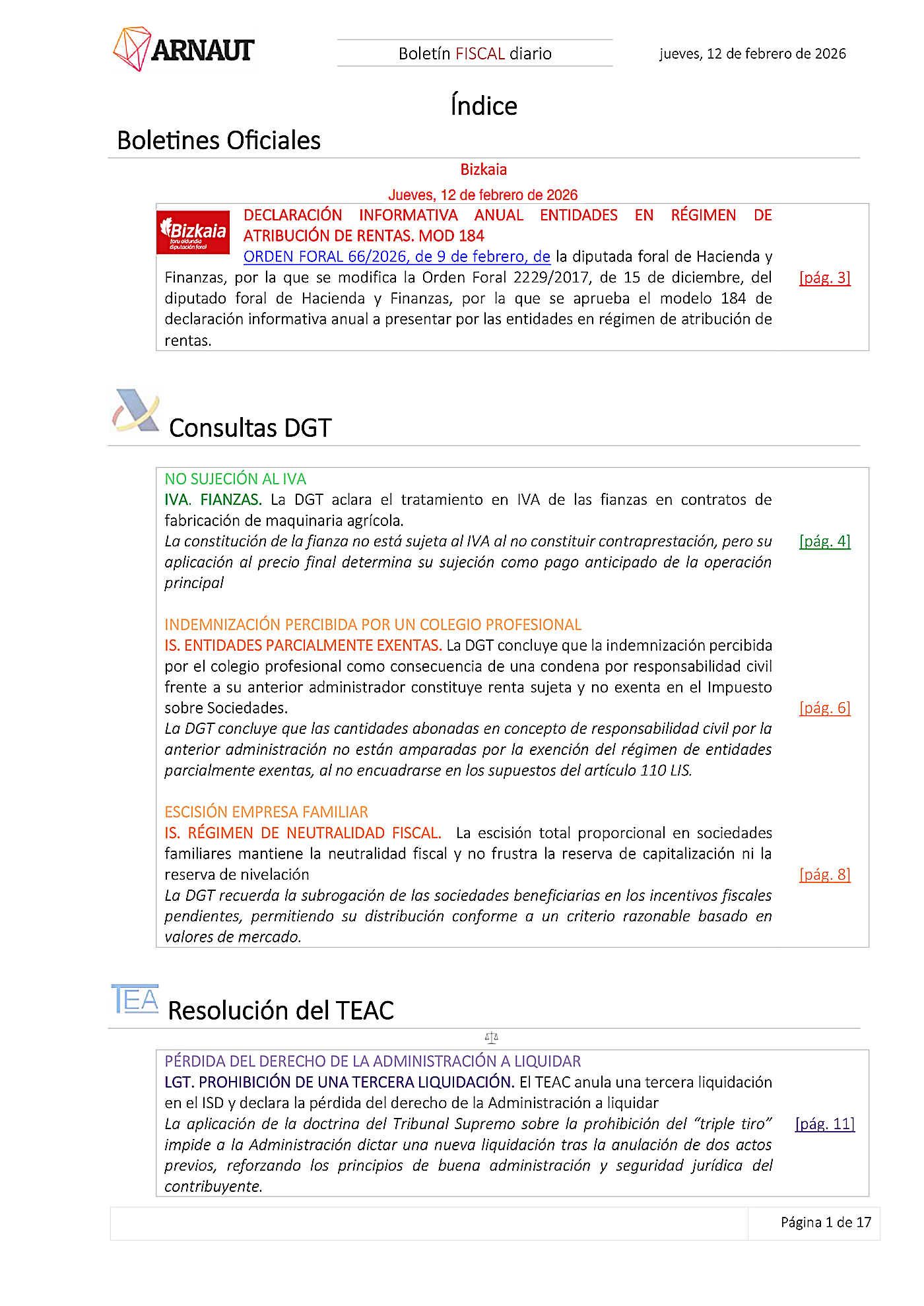 Boletín fiscal 12/02/2026