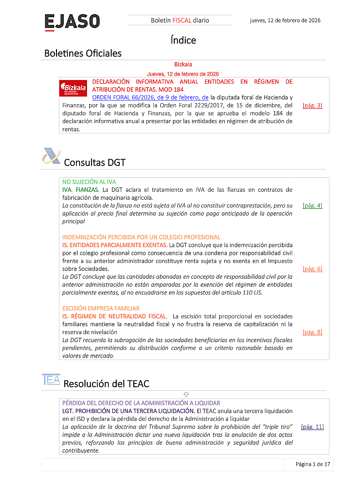 Boletín fiscal 12/02/2026