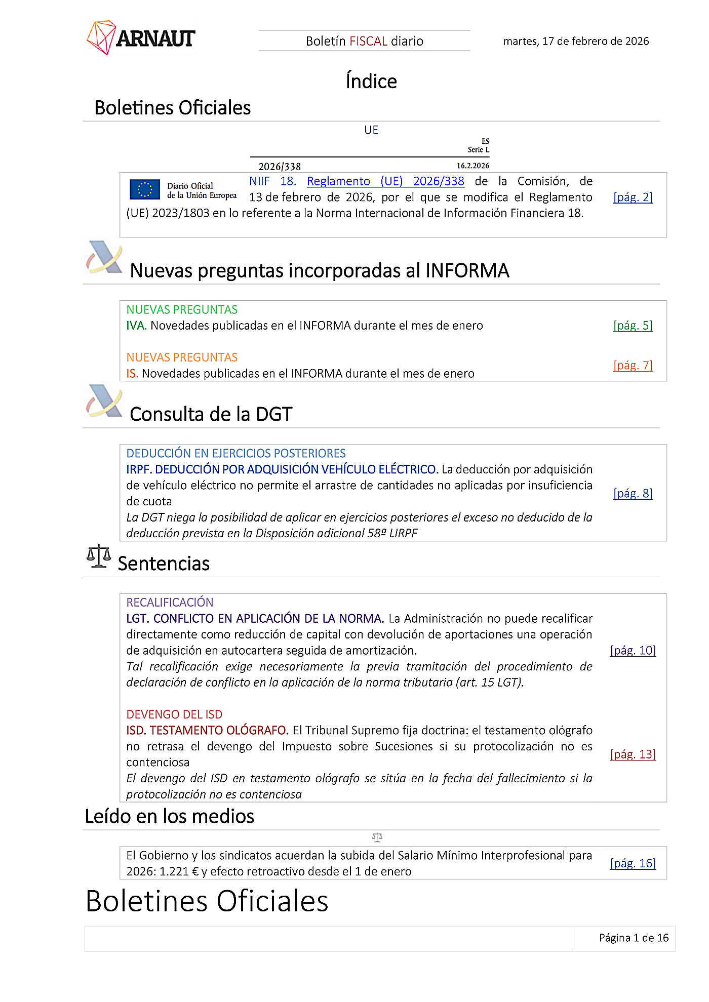 Boletín fiscal 17/02/2026