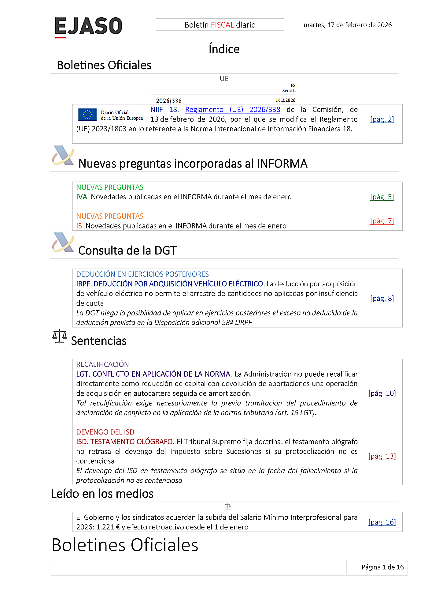 Boletín fiscal 17/02/2026