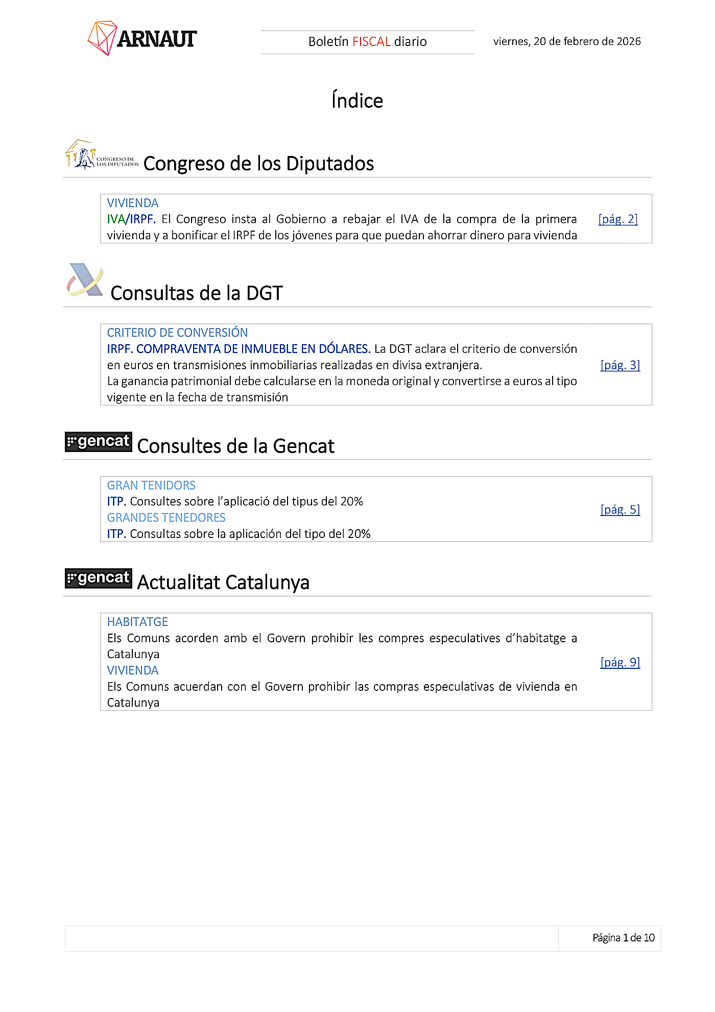 Boletín fiscal 20/02/2026