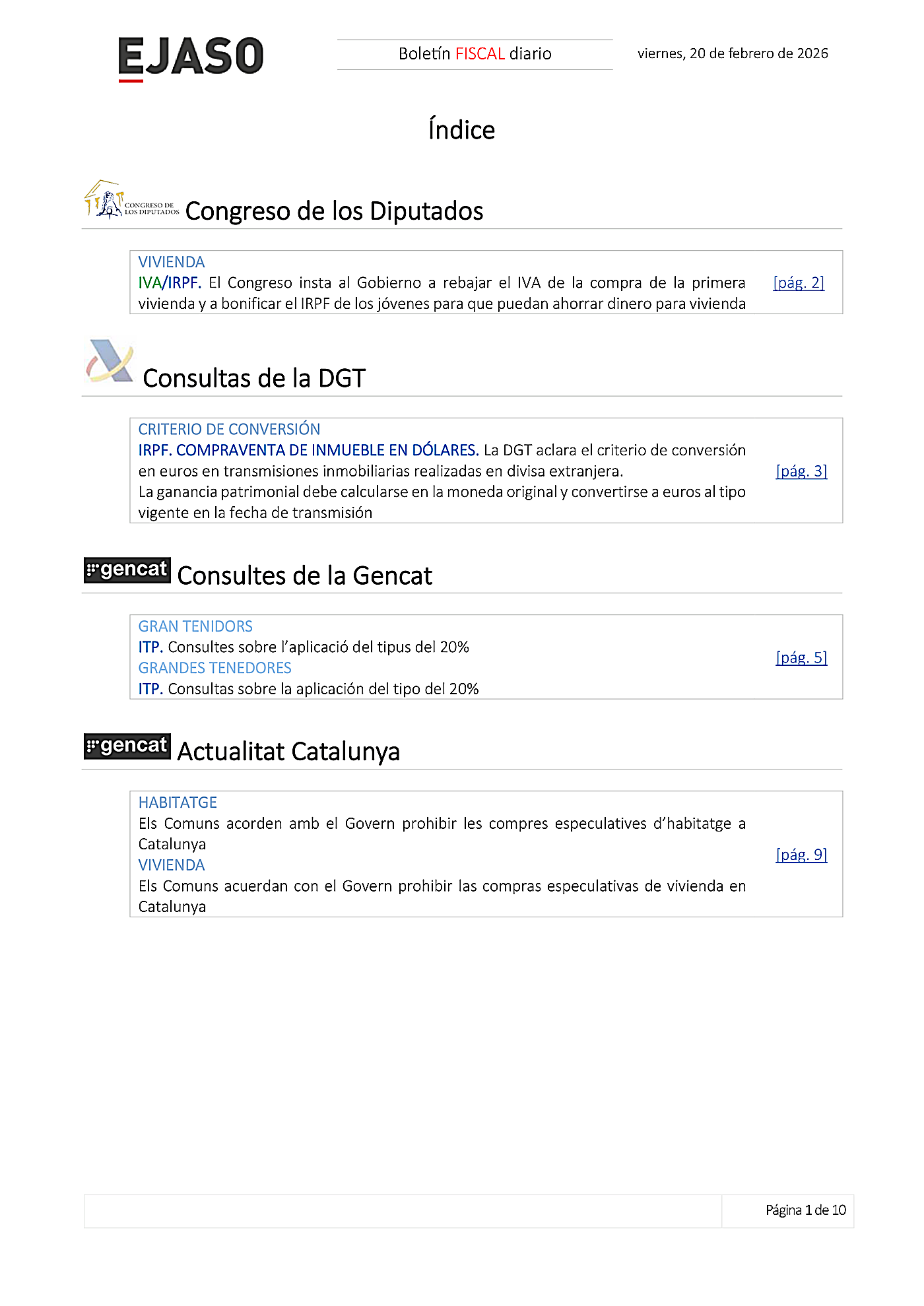 Boletín fiscal 20/02/2026