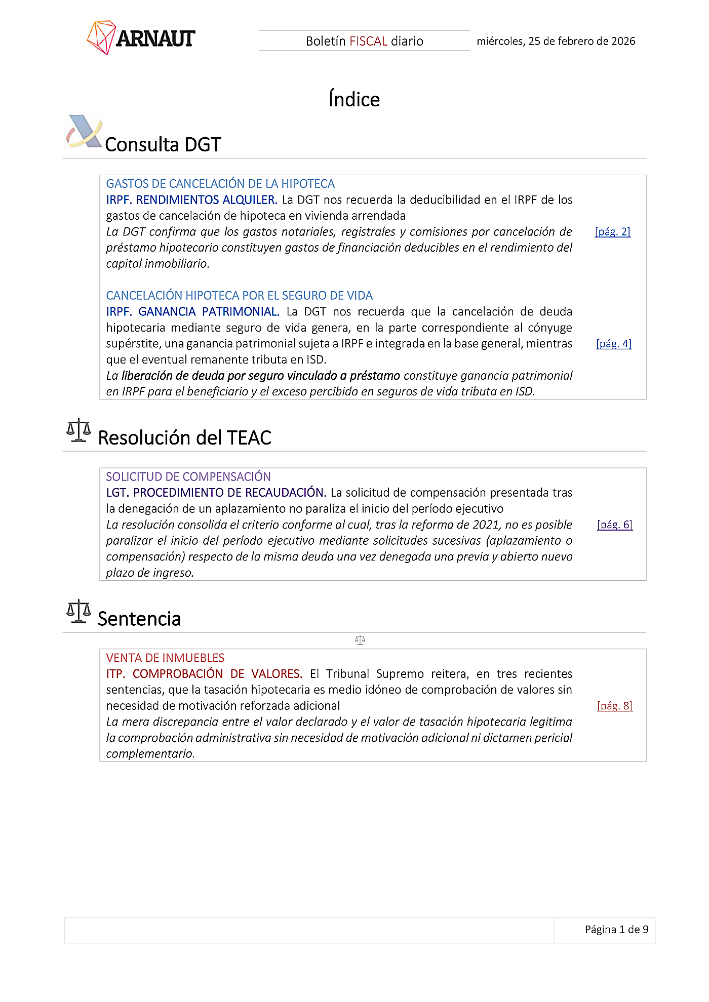 Boletín fiscal 25/02/2026