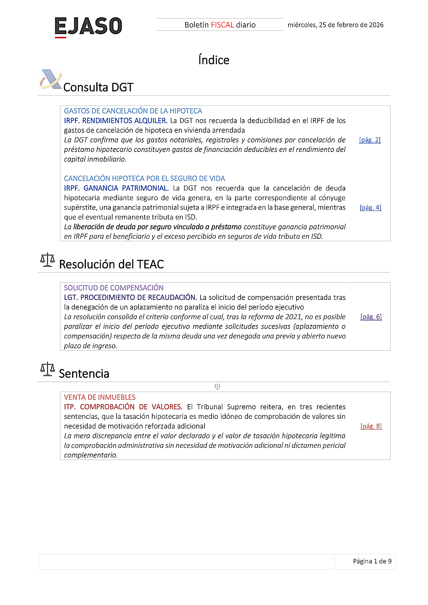Boletín fiscal 25/02/2026