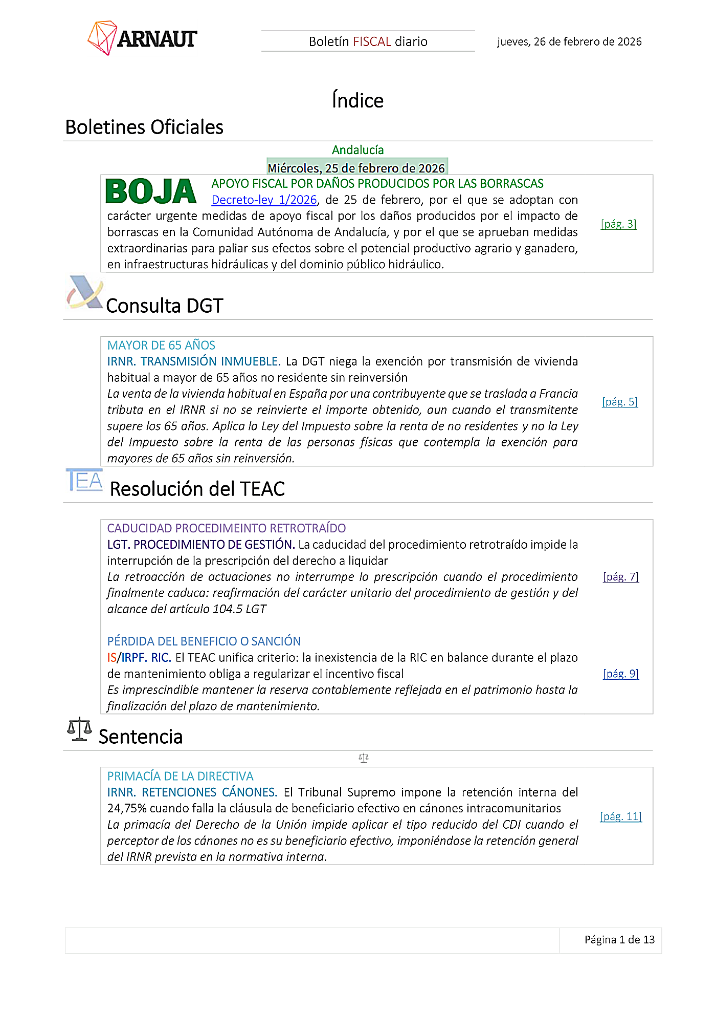 Boletín fiscal 26/02/2026