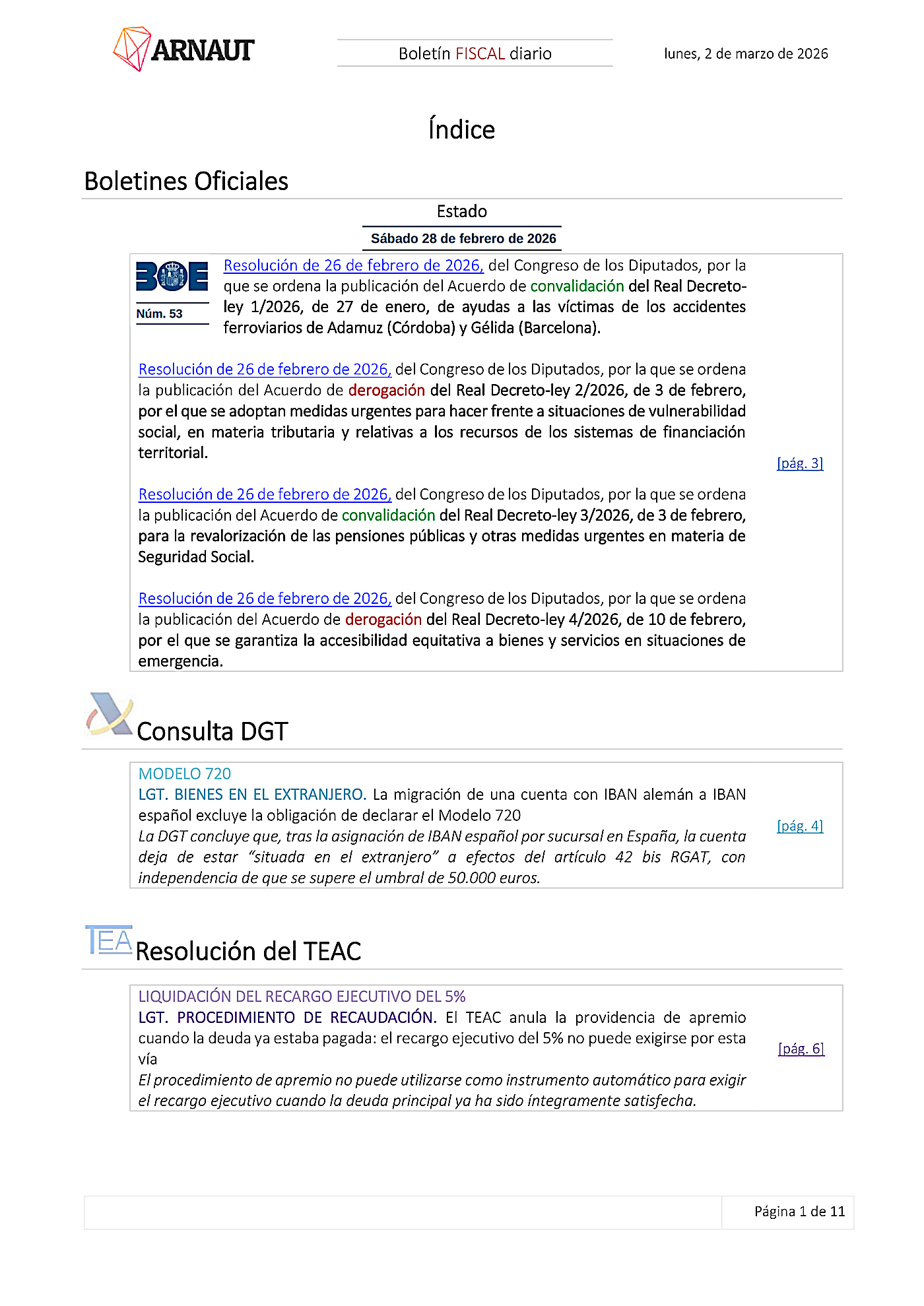 Boletín fiscal 02/03/2026