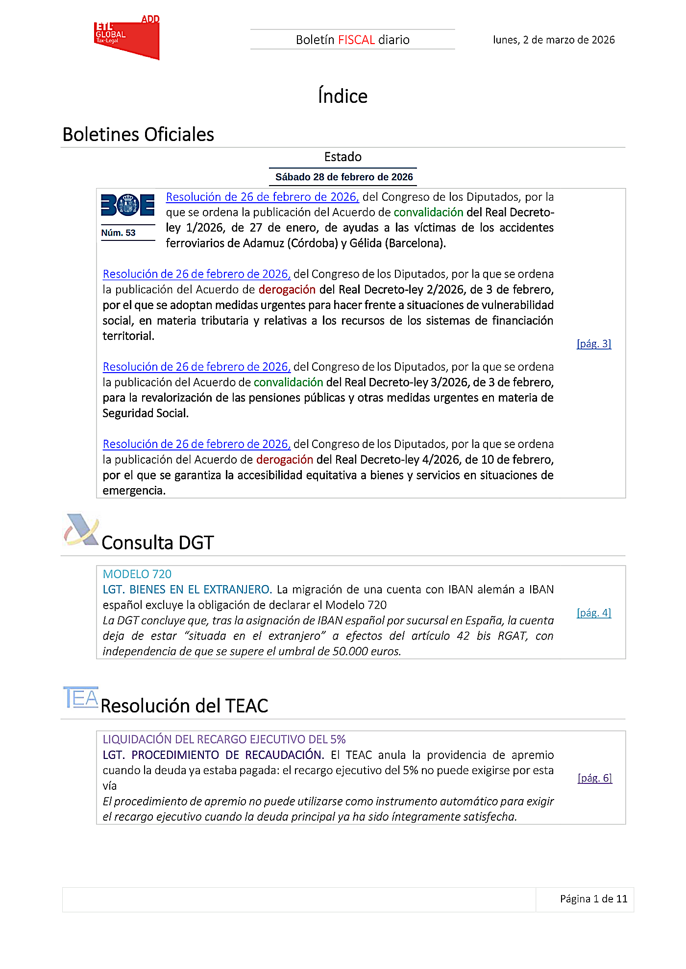 Boletín fiscal 02/03/2026