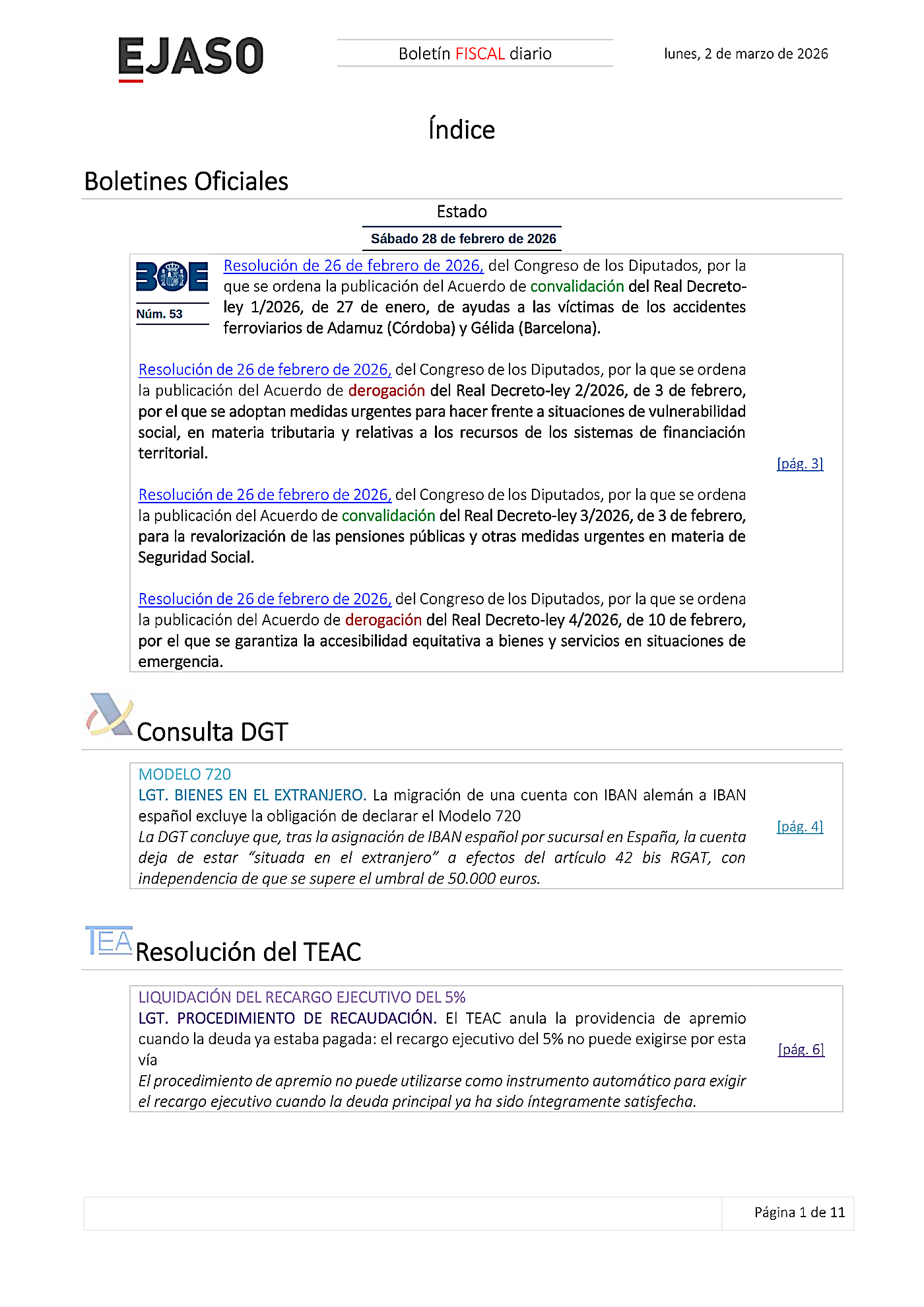 Boletín fiscal 02/03/2026