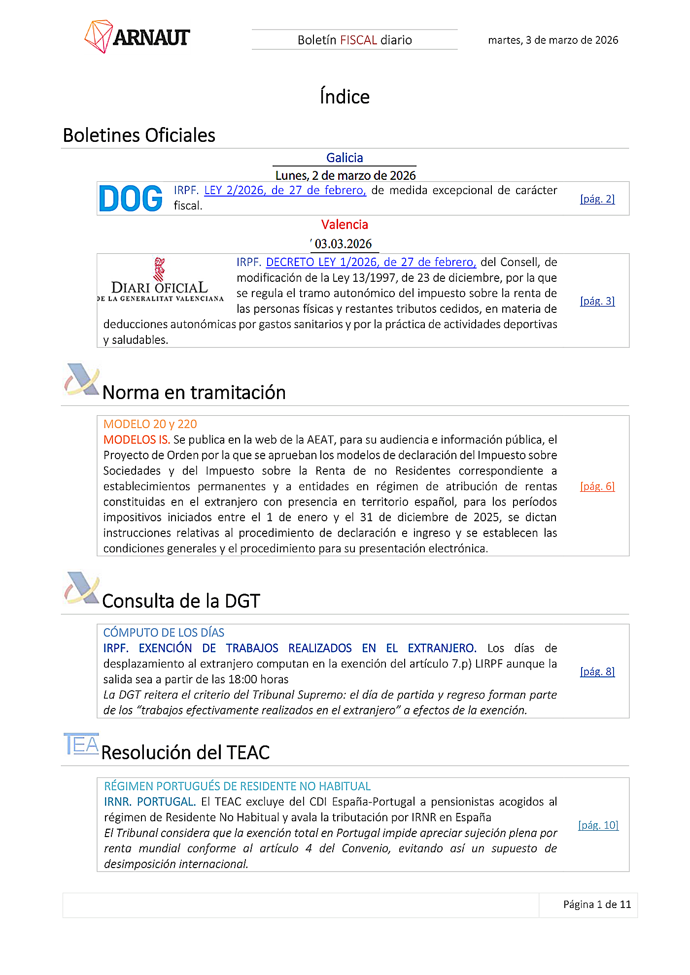 Boletín fiscal 03/03/2026