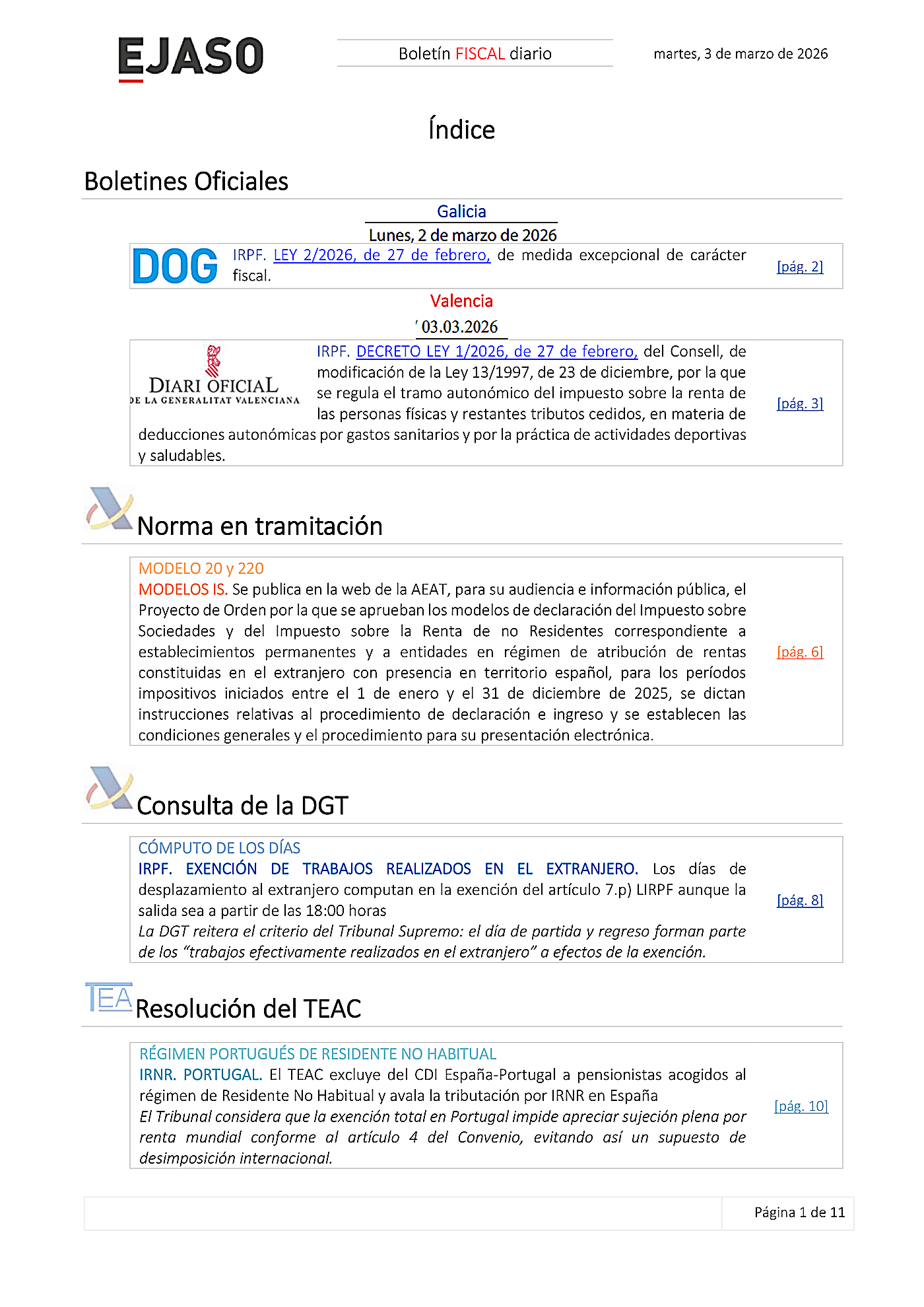 Boletín fiscal 03/03/2026
