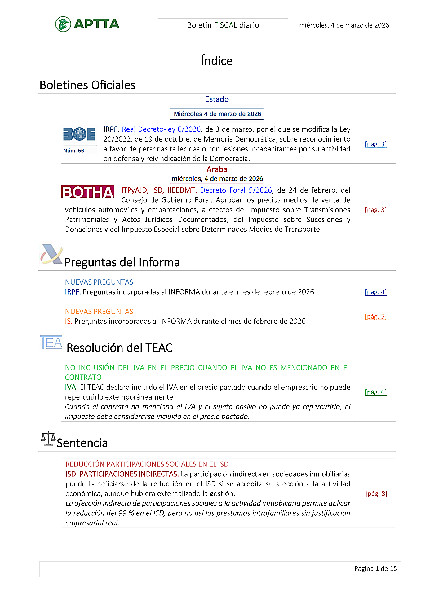 Boletín fiscal 04/03/2026