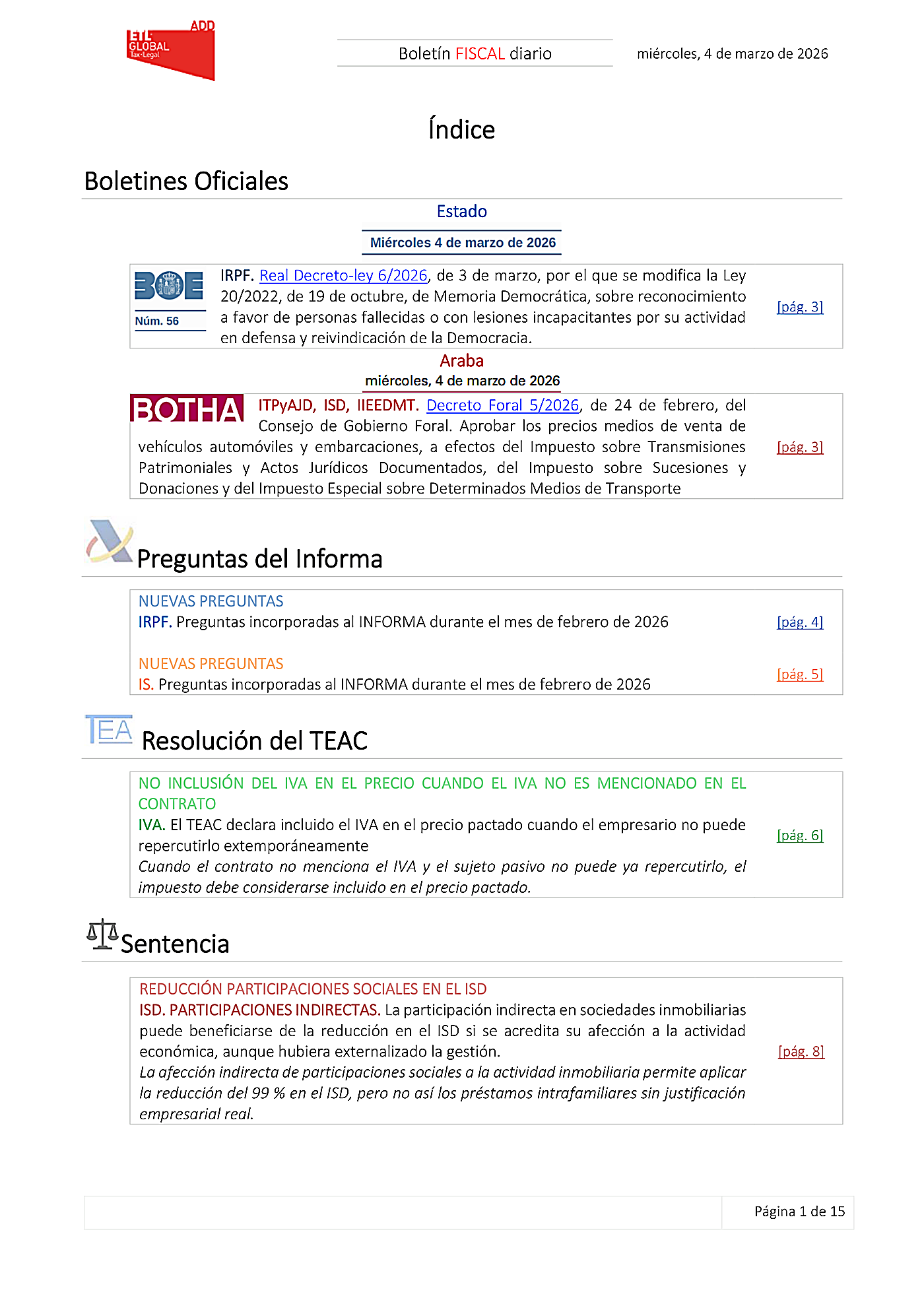 Boletín fiscal 04/03/2026