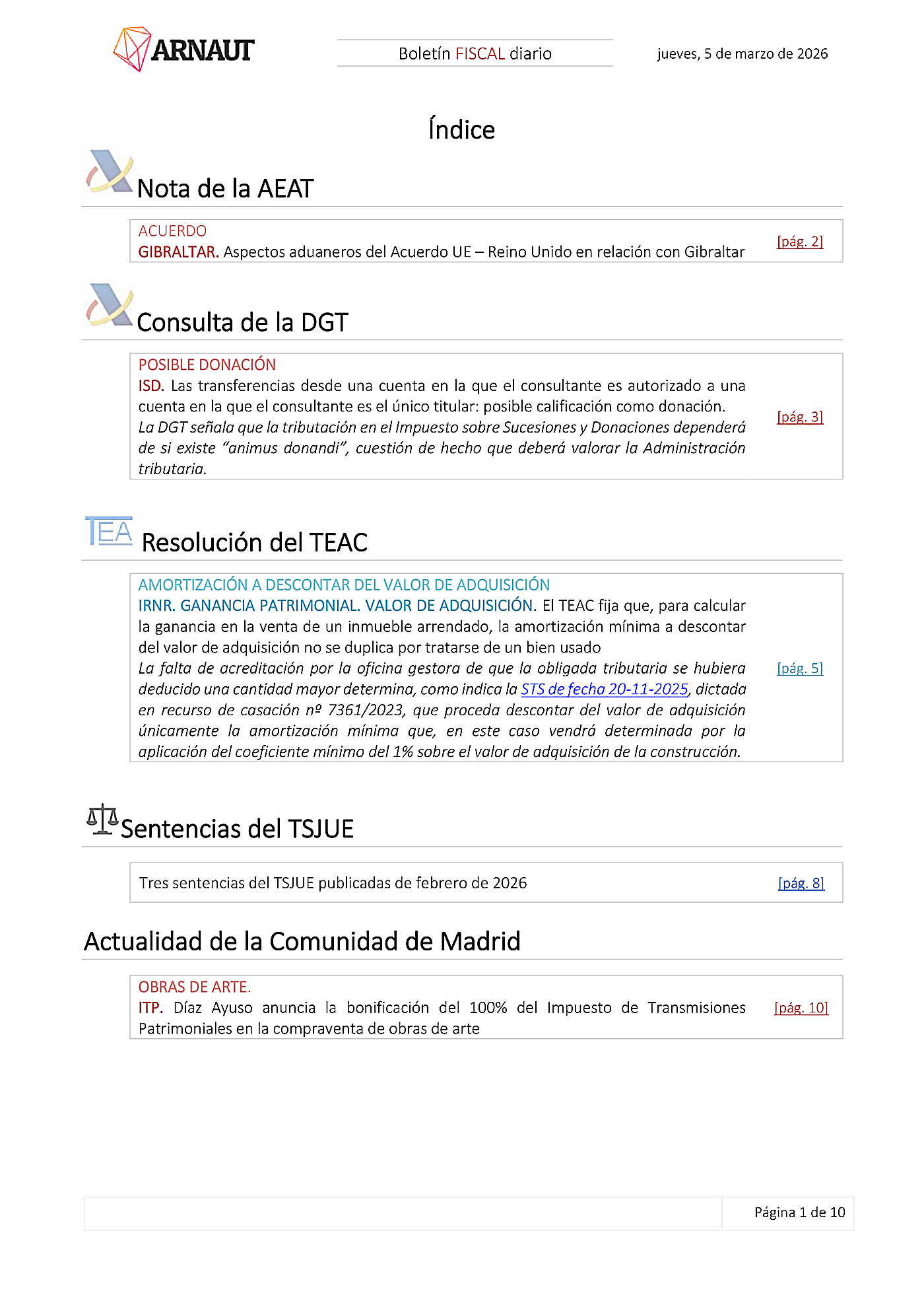 Boletín fiscal 05/03/2026