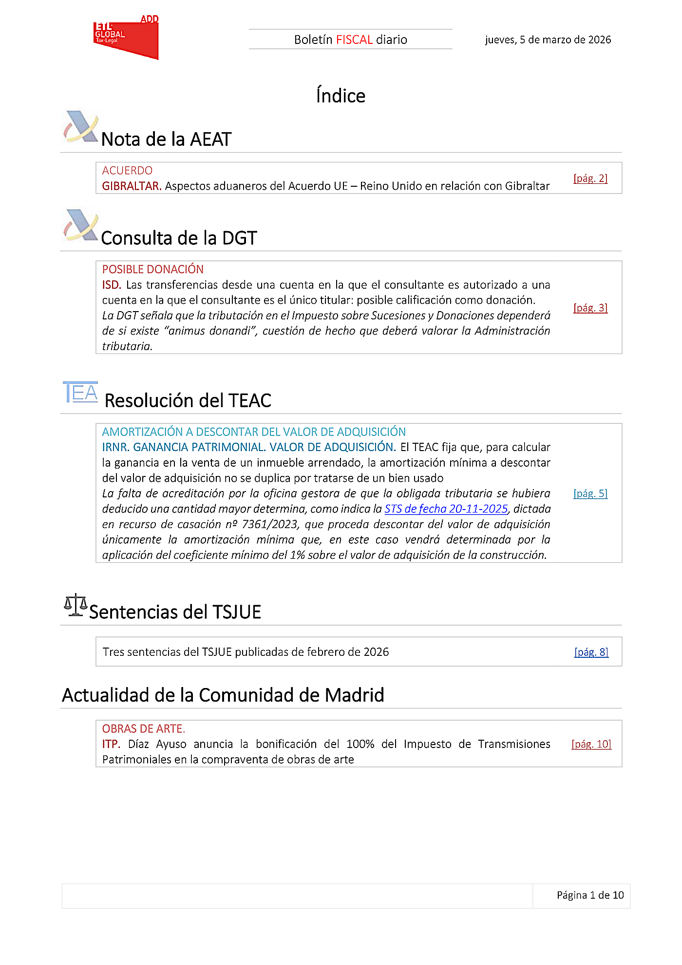 Boletín fiscal 05/03/2026